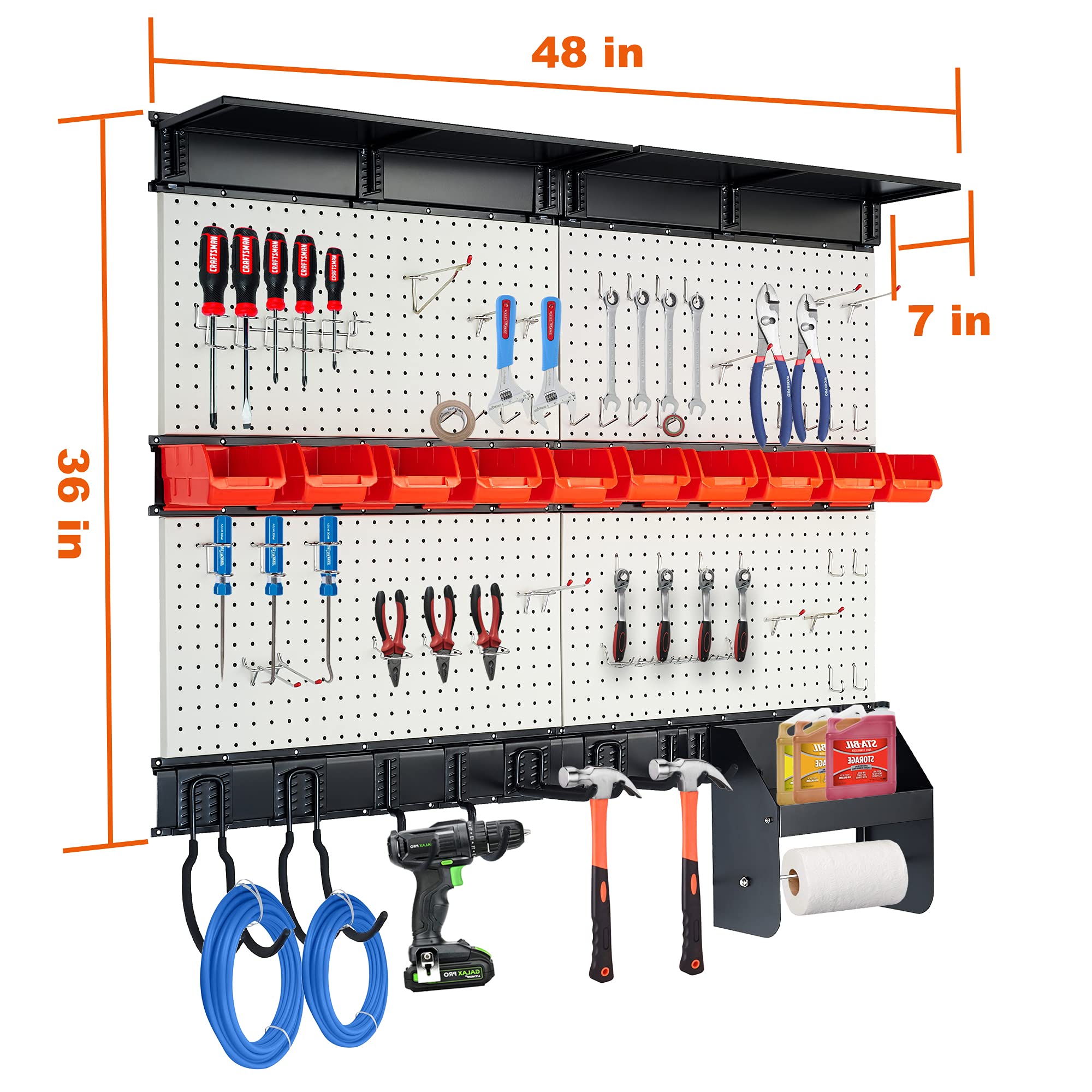 Wallmaster Pegboard Organizer Garage Storage Pegboard Wall Organizer Pegboard Hooks Set