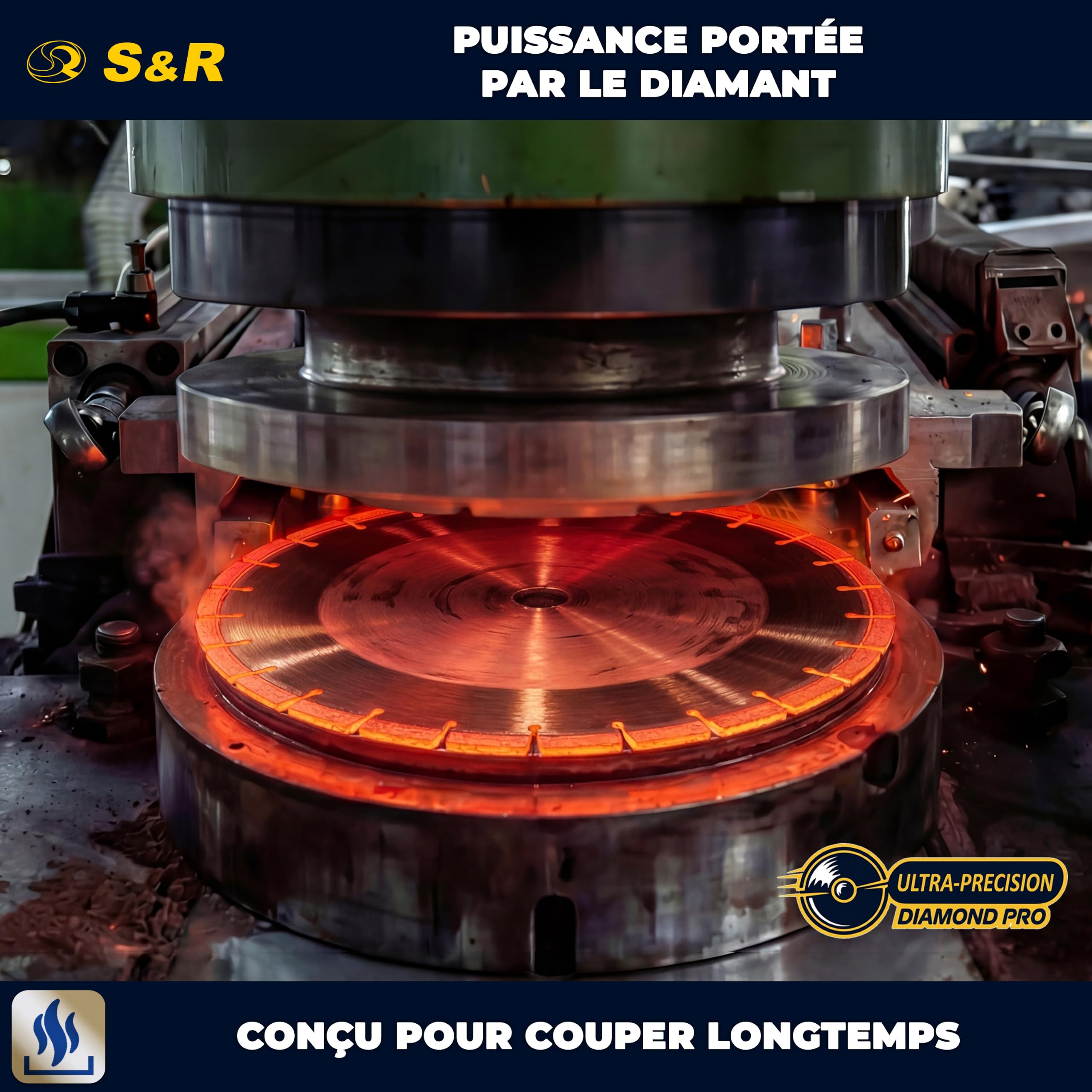 S&R Disque diamant 400 mm Béton. Disque Meuleuse 400 à tronçonner couper | Pour Béton - Pierre - Brique - Maçonnerie - Alésage 25,4 mm - Coupe à sec et à eau - Segments 10 mm