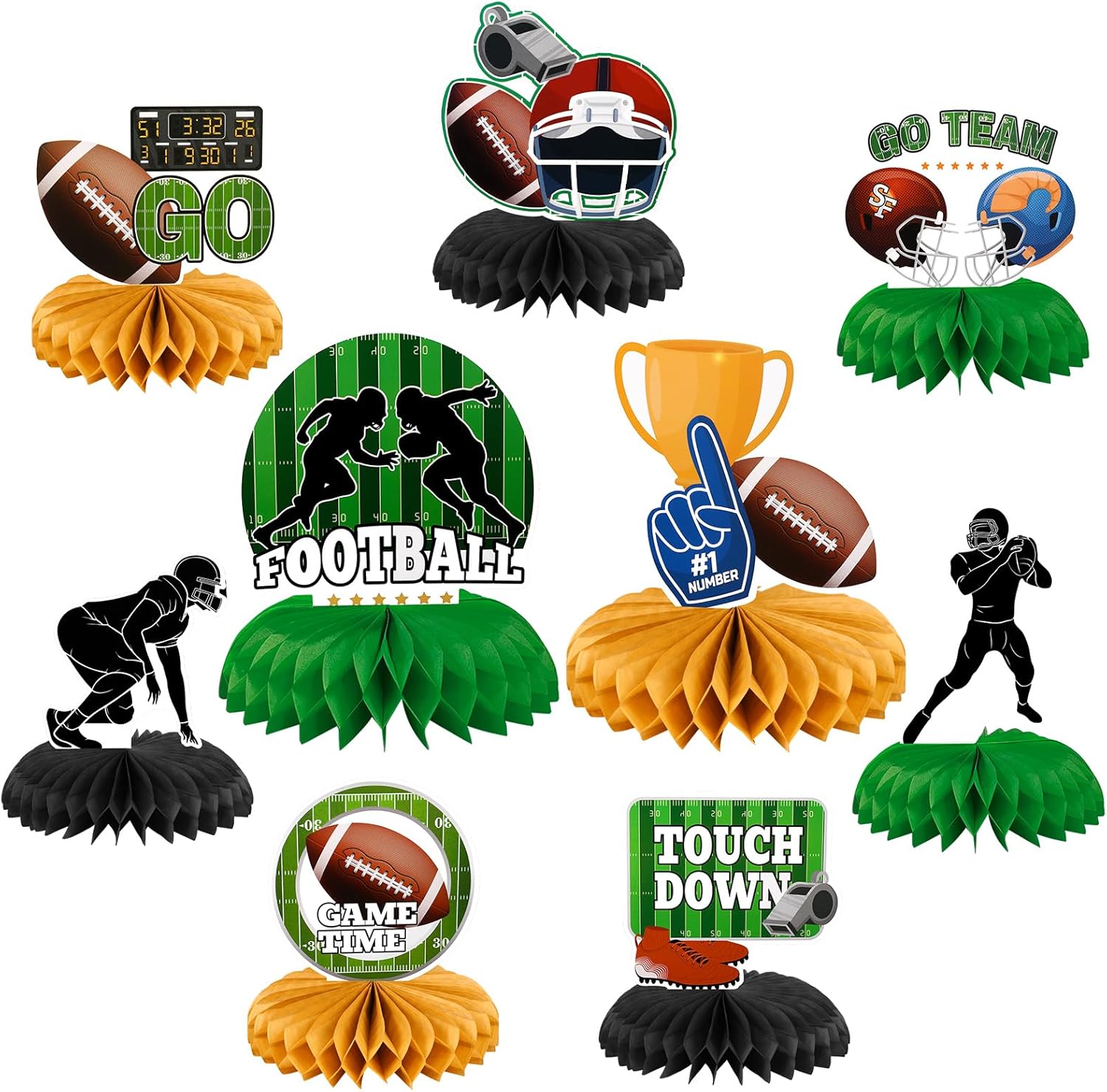 Konsait 9 PCS Football Party Decorations Football