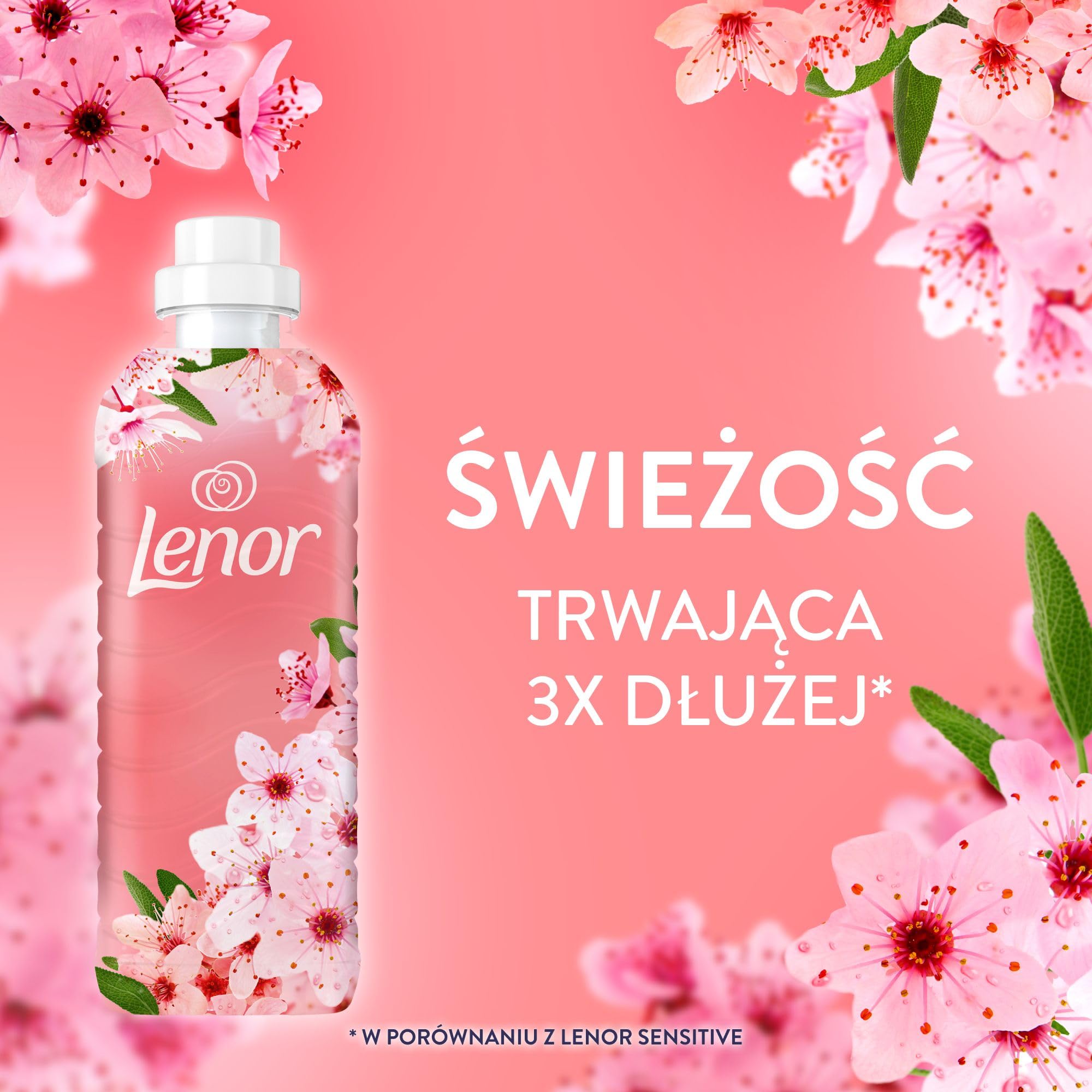 Lenor Płyn do płukania tkanin 59 prań, Cherry Blossom & Sage, Kolekcja Perfume Therapy zapewniająca 3 razy dłużej utrzymujący się zapach