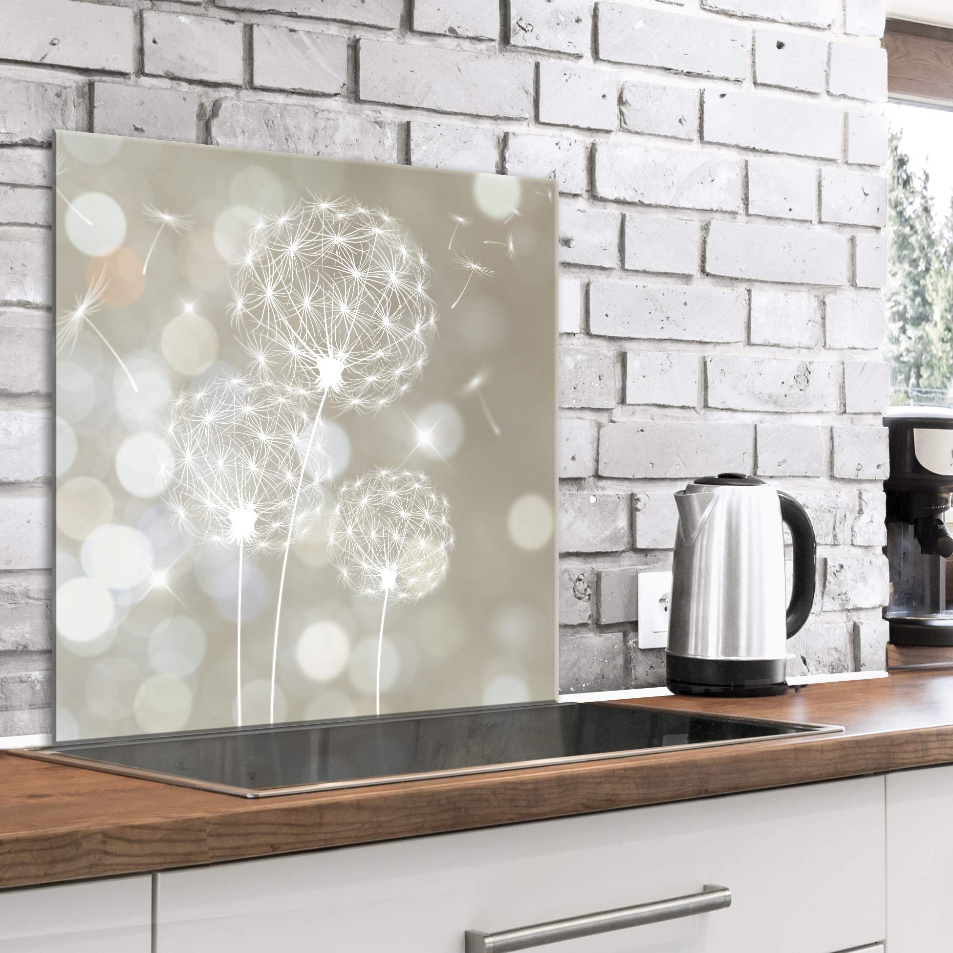 murando - Pannello Paraschizzi Cucina in Vetro Temperato Natura 80x80 cm - Protettivo Paraspruzzi Parete Cucina e Decorativo - Protezione Schienale - Facile da Pulire - b-C-0557-aq-a