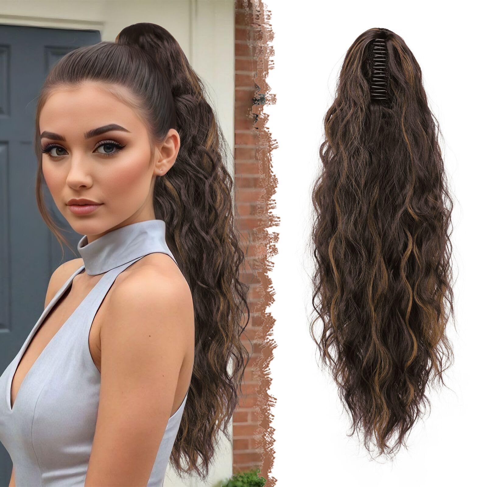 FESHFEN Claw Clip Ponytail Extensions
