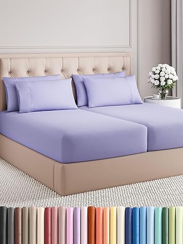 Vista 55 de Juego de sábanas Cal King de 6 piezas, sábanas transpirables y refrescantes, sábanas de hotel, ropa de cama con bolsillos profundos y ajuste fácil