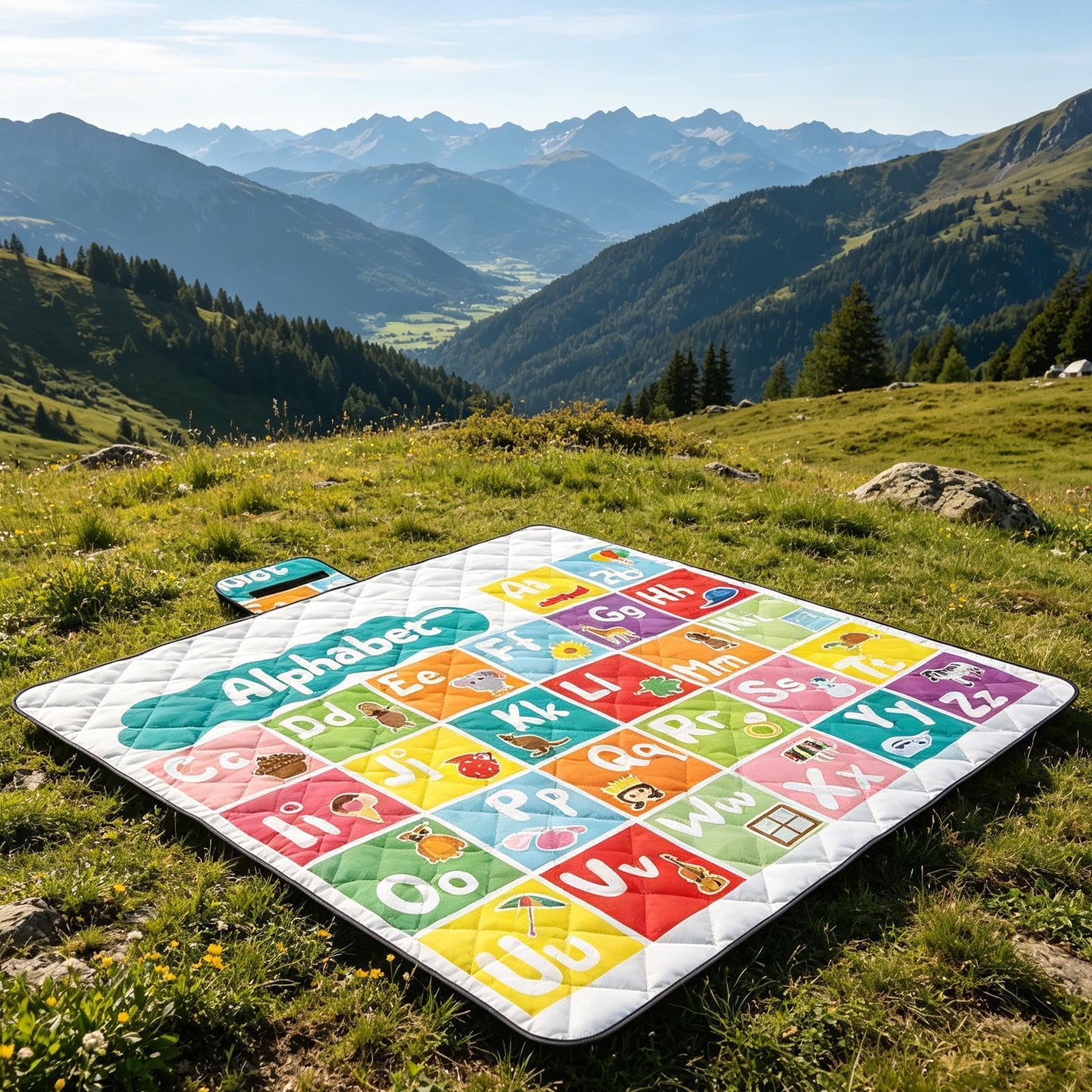 Grande Couverture De Pique-Nique Imperméable Extra Large Pliable 200 x 200 | Tapis De Pique-Nique Doux Et Anti-Sable Pour Camping En Plein Air, , Parc, Pelouse, Réunion Familiale, Fête