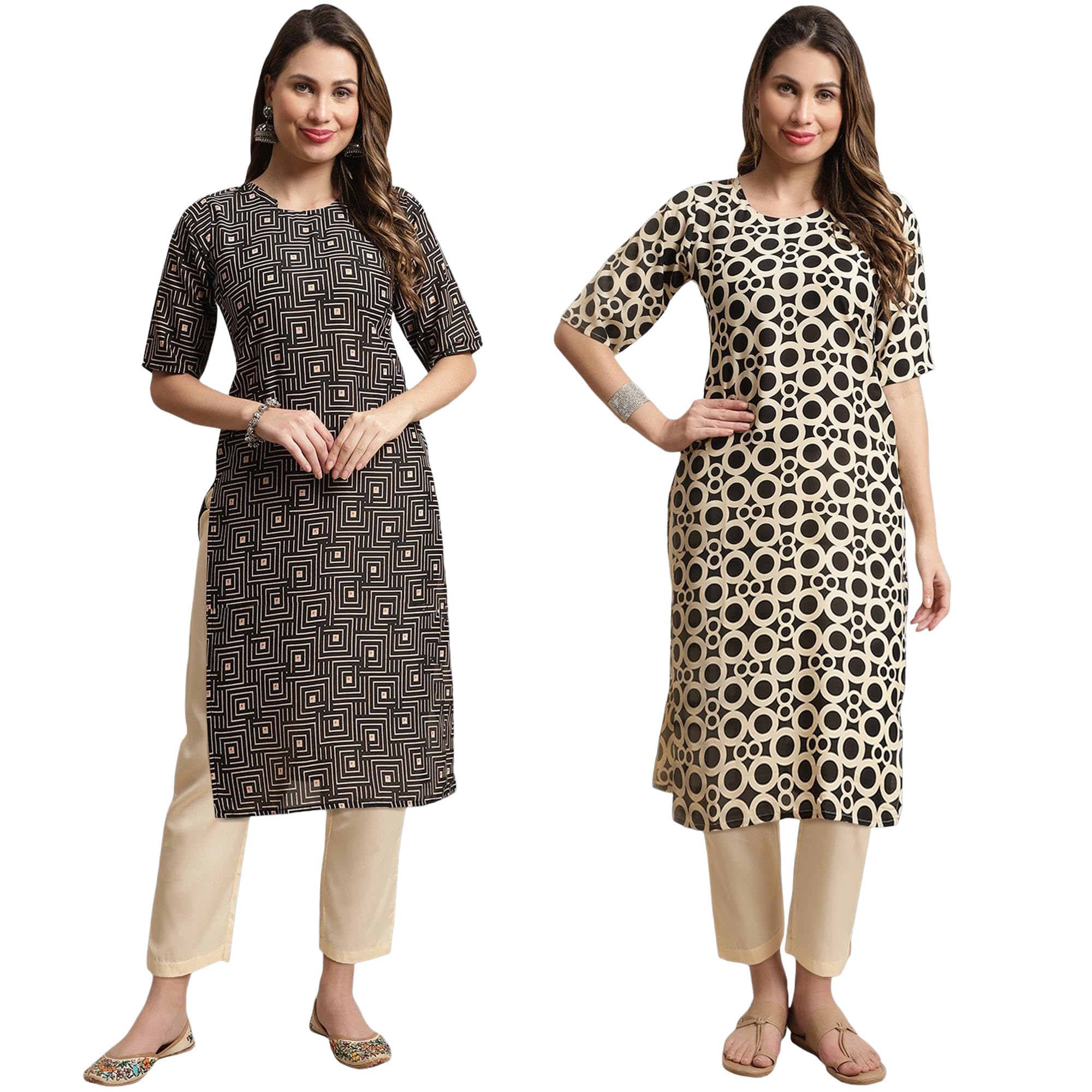 Tee Projekt Printed Crepe Kurti & Pant Set For Women Festival Wear Stylish Kurta Set