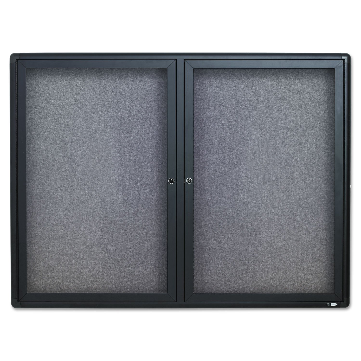 Quartet Bulletin Board, 4' x 3' Enclosed Fabric Notice Board, Lockable Swing Doors, Graphite Frame (2364L)