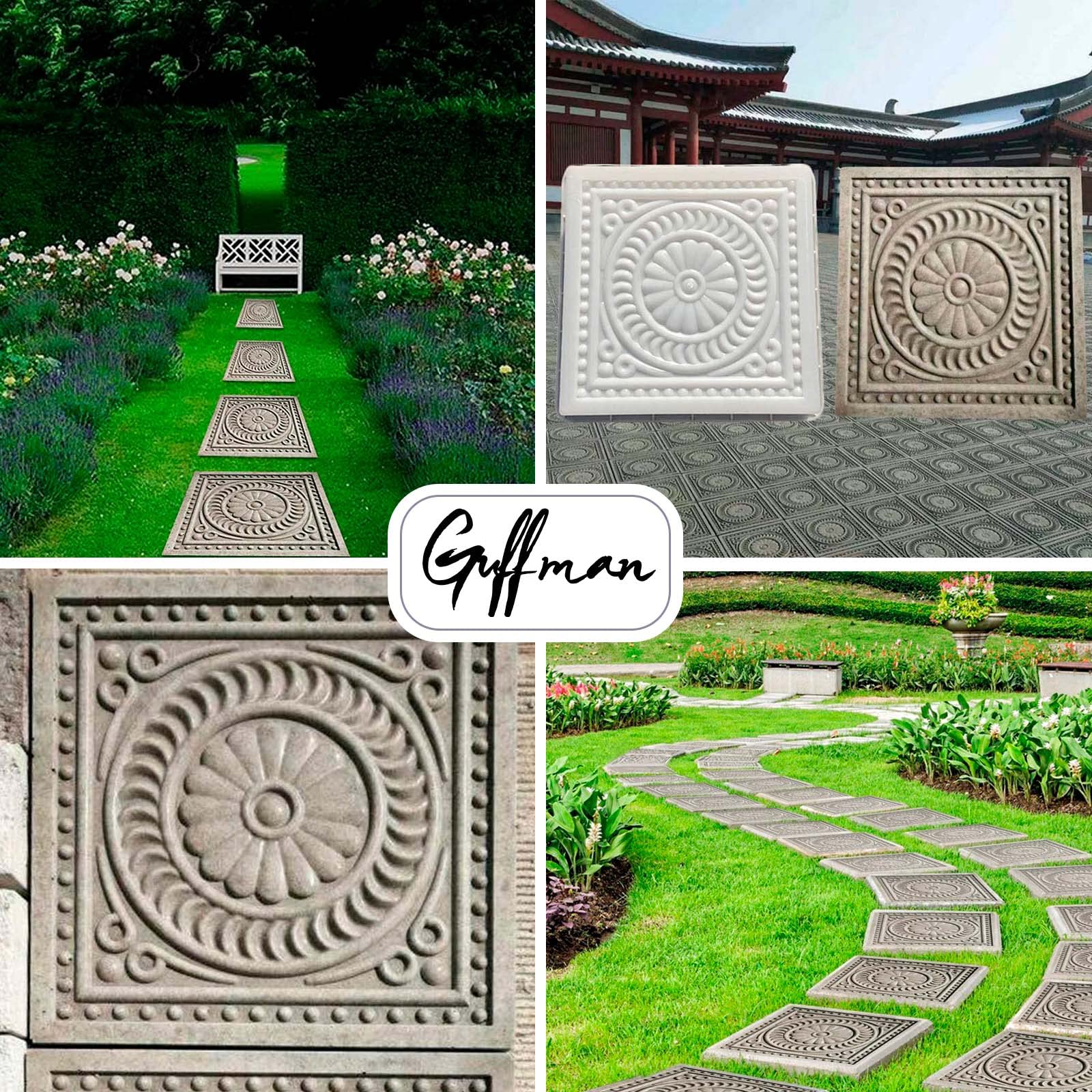 Square Stepping Stone Molds DIY Garden Plastic Concrete Mold Stepping