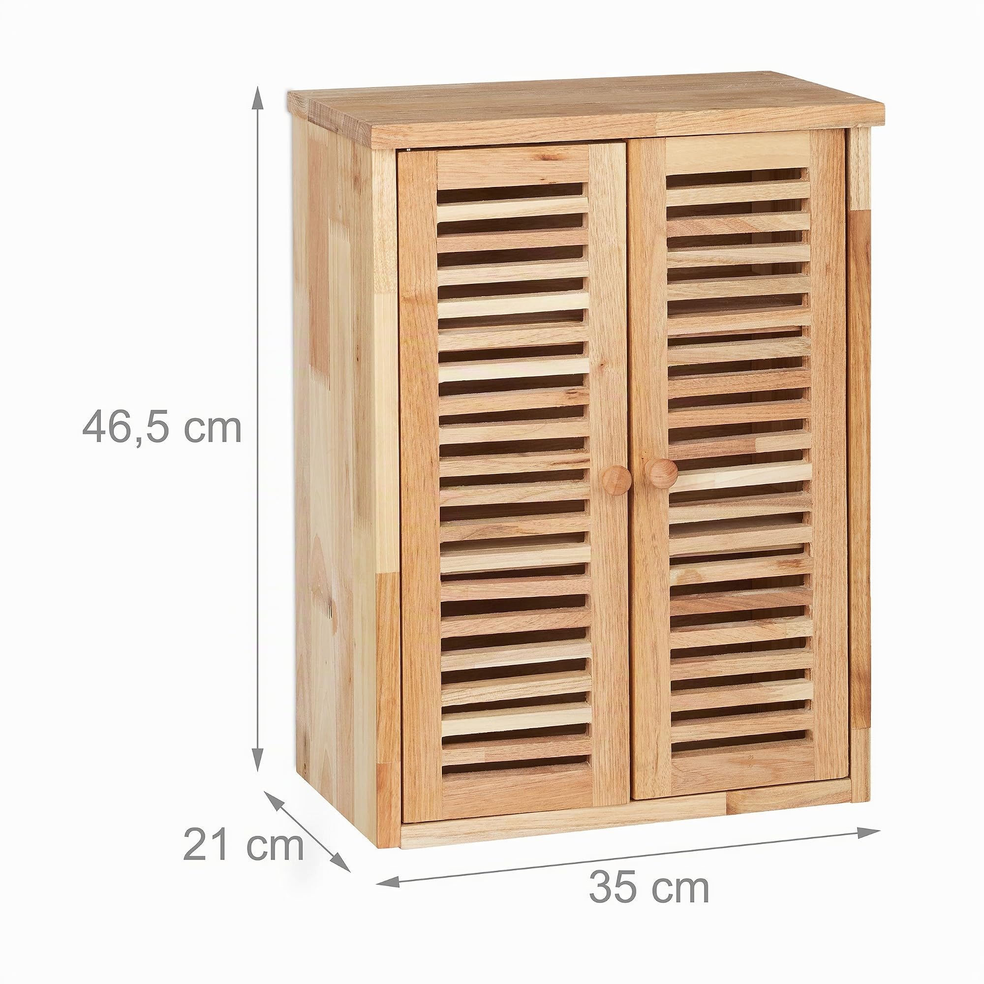 Relaxdays Pensile da Bagno, in Legno di Noce, HxLxP: 46,5 x 35 x 21 cm, Armadietto a Parete, con 3 Scomparti, Naturale