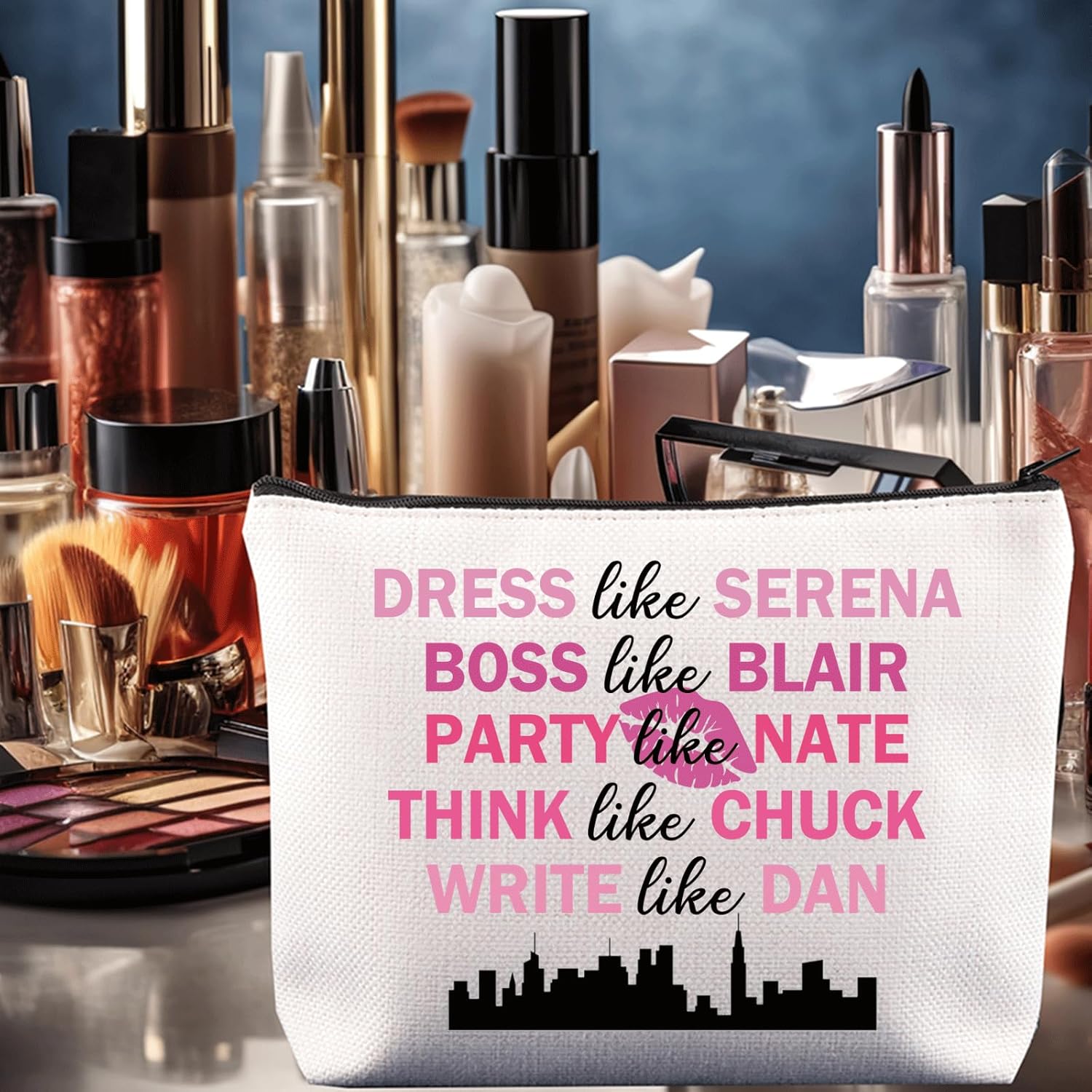 CENWA Funny TV Show Cosmetic Bag Serena Blair Fans Gift Gossip TV Show Gift (DRESS like B) - Image 4