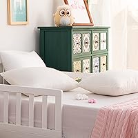 Vista 4 de NTBAY Paquete de 2 almohadas para niños pequeños con fundas de almohada, alternativa al plumón de algodón suave de 13 x 18 pulgadas, almohada