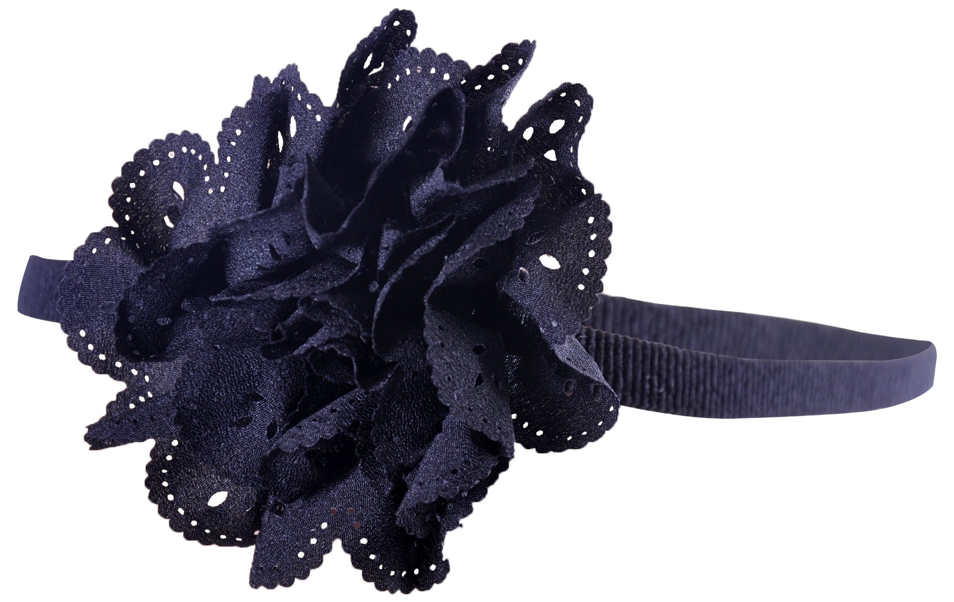 Baby Girl Flower Headband Ruffle Lace Small Hairband Accessory - Black