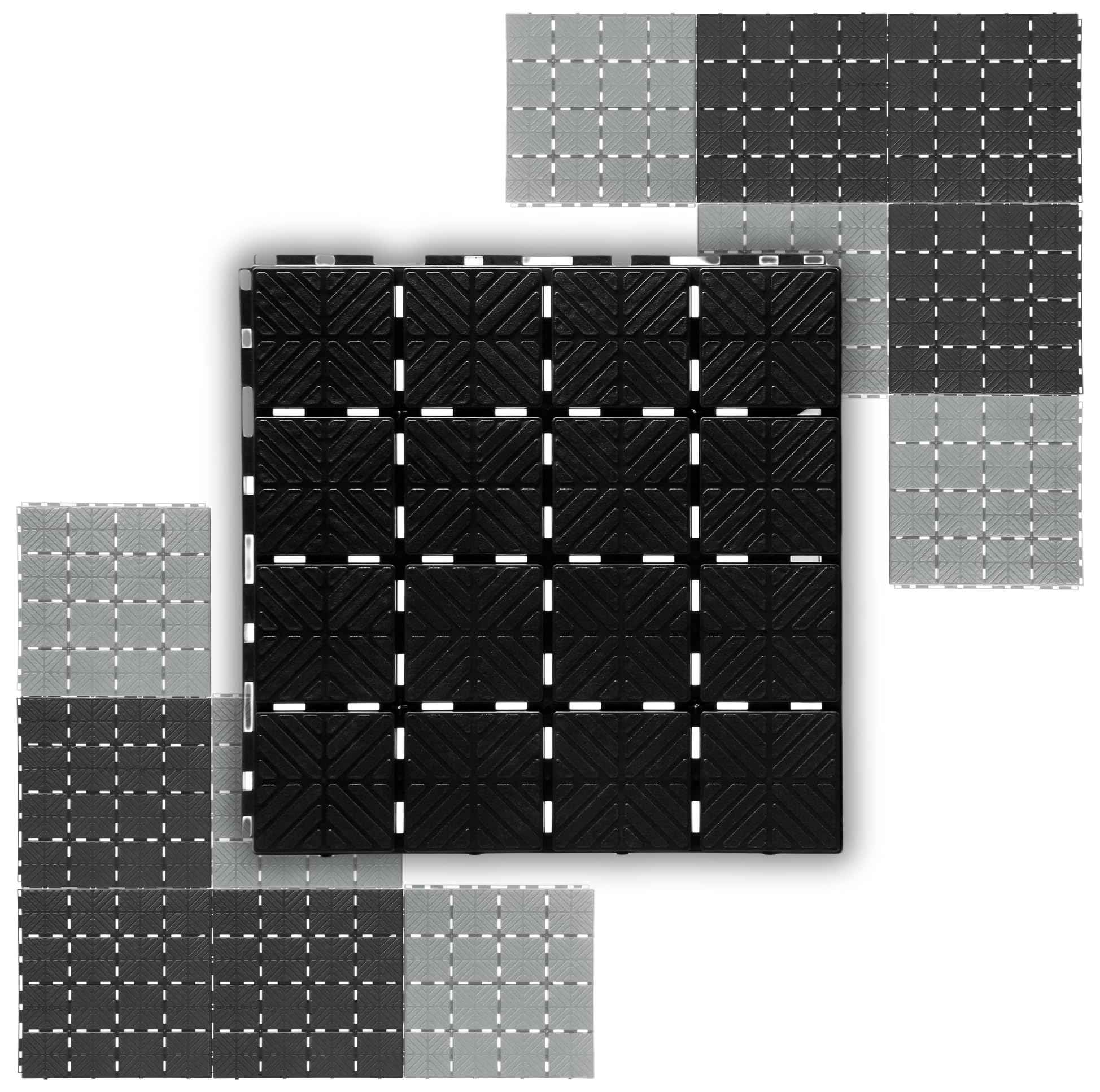 Modulare PVC Bodenplatten 4,5 m2 – 27 Module 390 x 390 mm - Vielseitige und wetterfeste Lösung für Terrassen Balkone Gartenwege Werkstattböden und Poolbereiche – Einfache Montage UV-beständig