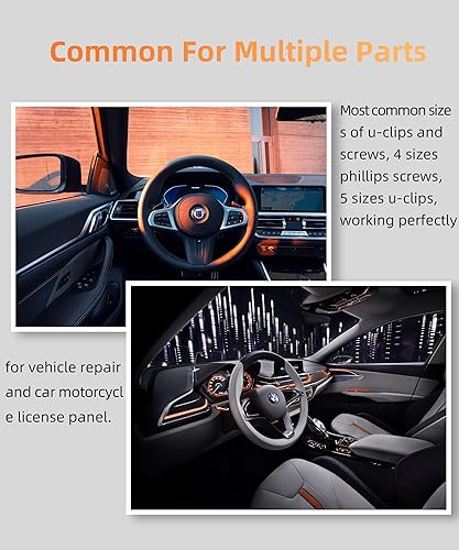 Miniatura 6 de Kit de 170 tornillos de clip en U, clip en U para automóvil con tornillo, tuercas en U para automóvil con tornillo autorroscante, clips en U, juego