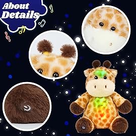Cuteoy Musical Plush Giraffe Stuffed Animal Glowing LED Light-up Nightlight Toys Singing Lullabies Birthday Christmas Plushies Gifts for Kids Boys Girls,13