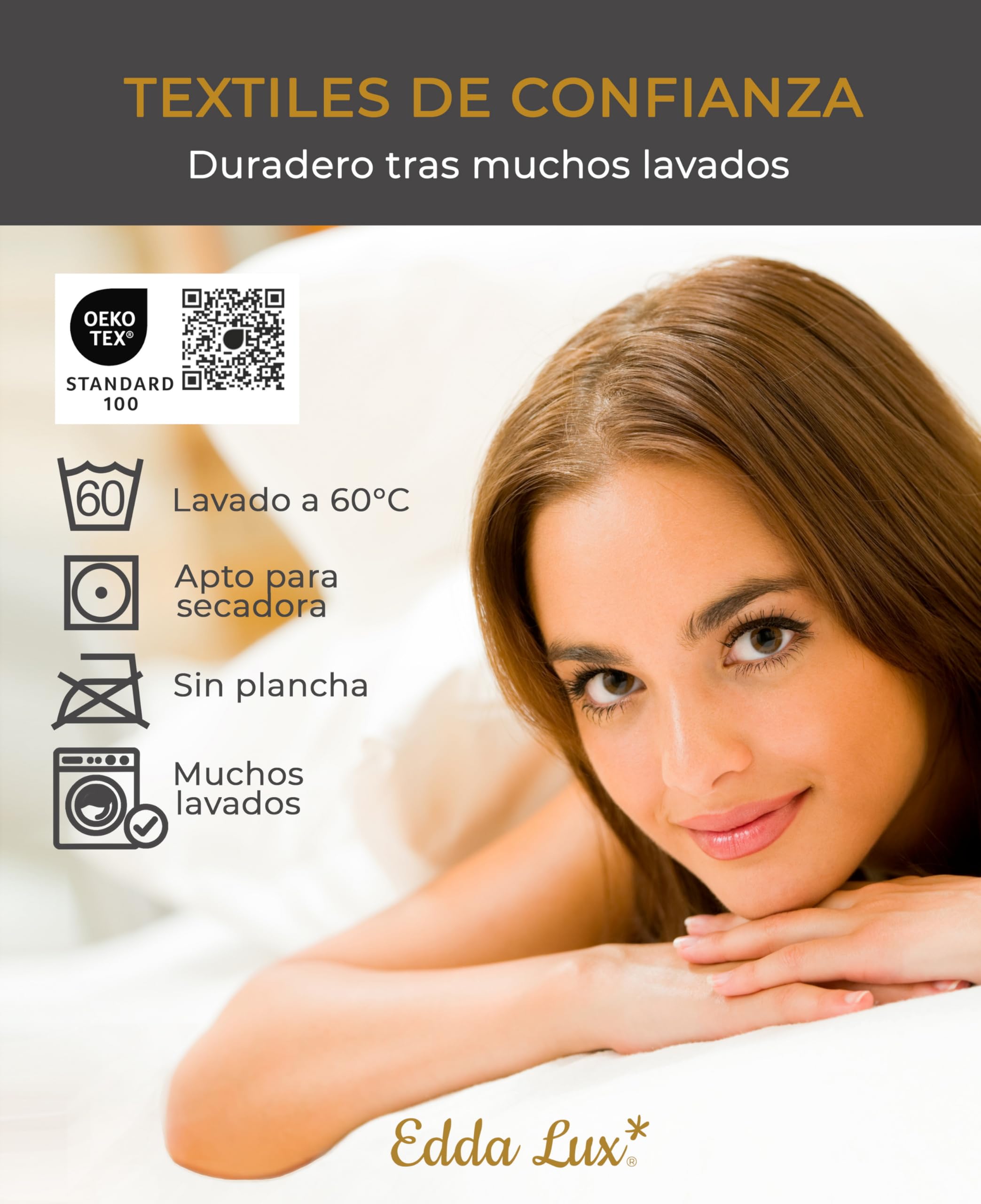 Edda Lux Sábana Bajera, para Camas de Agua y colchones de hasta 40 cm de Altura, 200x220, 200x240, 220x220, 220x240 cm, algodón 95% Elastano 5%, Jersey, Blanco