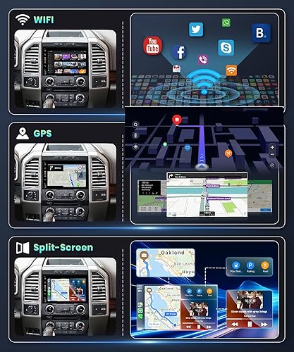 Miniatura 4 de Estéreo de coche Android 2G+32G con Apple Carplay para Ford F150 F250 F350 Fusion Edge Explorer Taurus Freestar, Rimoody 7 pulgadas pantalla táctil