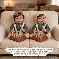 Vista 4 de Ropa para Muñecas Bebé Reborn de Niña, Ropa de Muñeca de Moda de 17-20 Pulgadas, Conjuntos Baby Alive Accesorios para Bebé Recién Nacida de la Vida