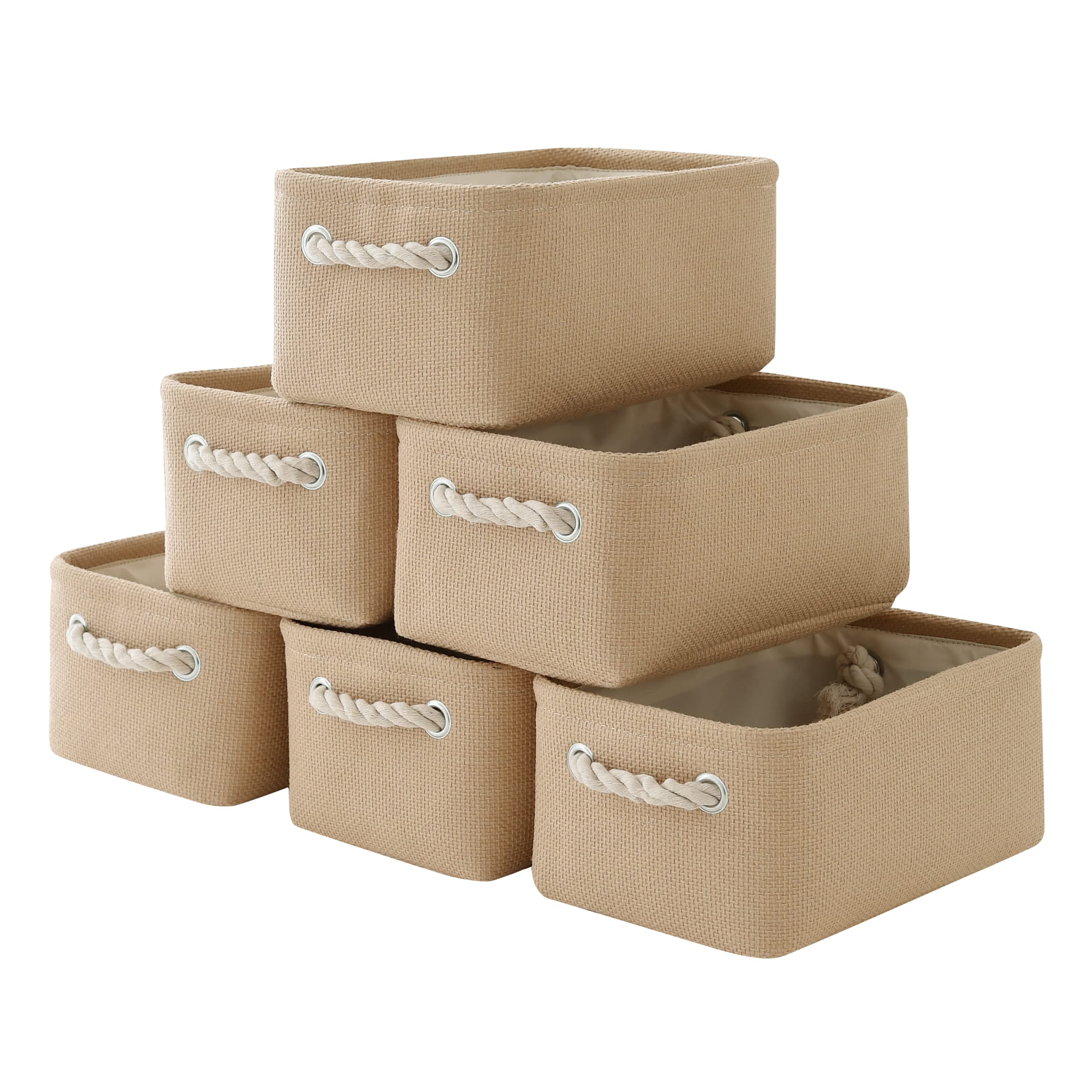 Cesta de organización y almacenamiento para regalos vacía, 12 x 8 x 5.2 pulgadas, paquete de 6 cajas de almacenamiento plegables para organizar, cubos de almacenamiento de tela para libros de tela,