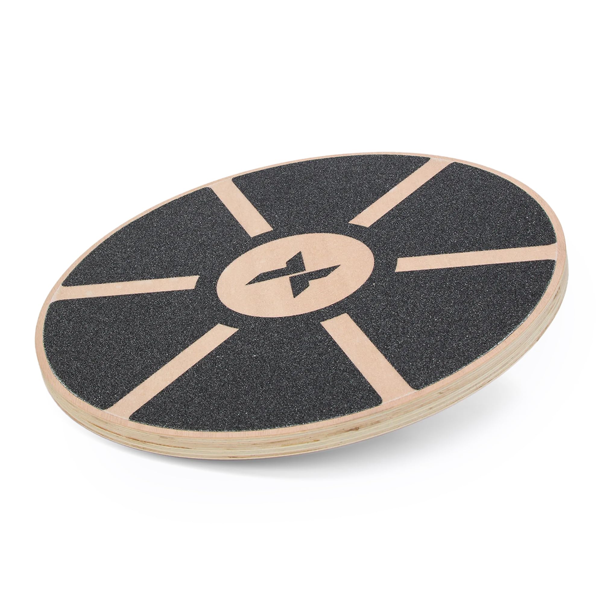 TREXO Planche d'équilibre noire marron 8 cm haut 38 cm diamètre 120 kg antidérapante bois ABS