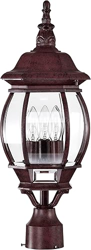 Miniatura 4 de Nuvo Lighting 60898 - Montura de poste tradicional de tres luces de la colección Central Park en acabado bronceoscuro