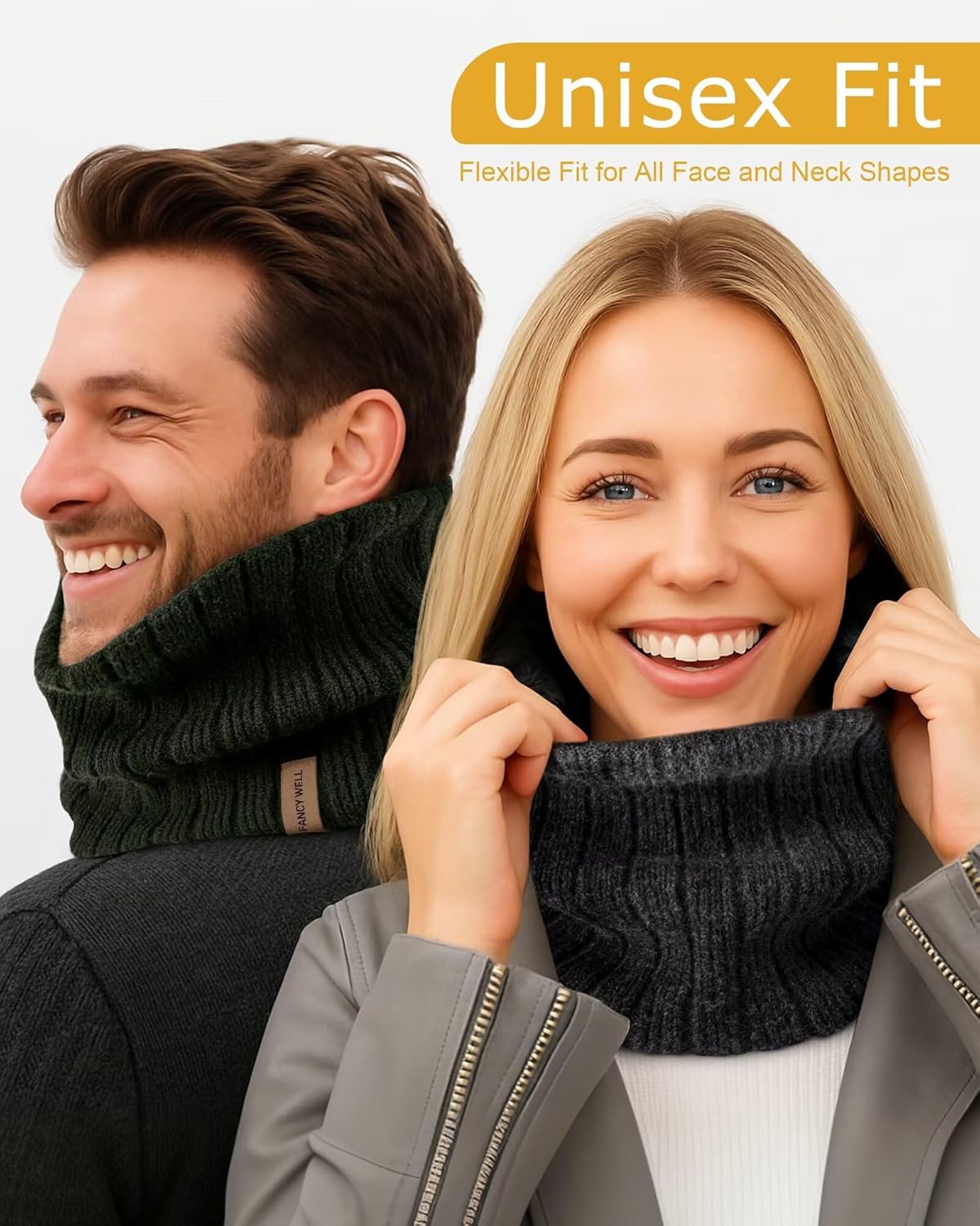 Winter Neck Gaiter for Men – 3 Pack Ski Neck Warmer, Fleece Face Mask Cover, Cold Weather Neck, Neck Warmers - Image 2