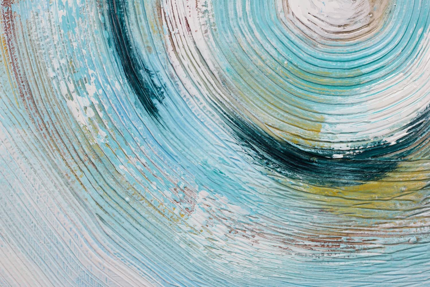 KunstLoft Leinwandbild 80x80cm Abstrakt Blau Weiß Handgemalt Gemälde