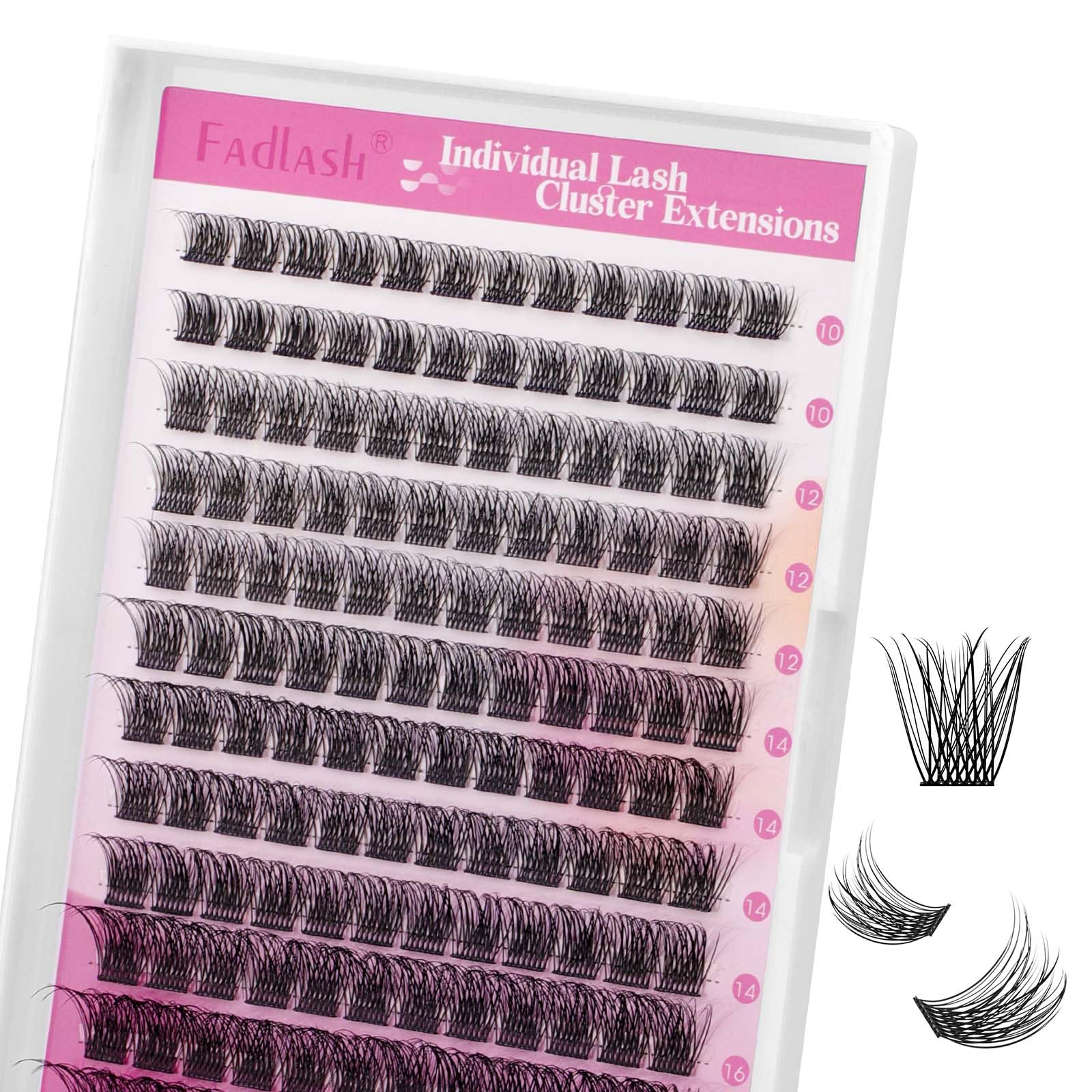 Lash Clusters 10-16mm 144pcs Mixed Tray Individual Lashes D Curl Individual Lashes Cluster Eyelash Extensions DIY Lash Extensions Eyelash Clusters