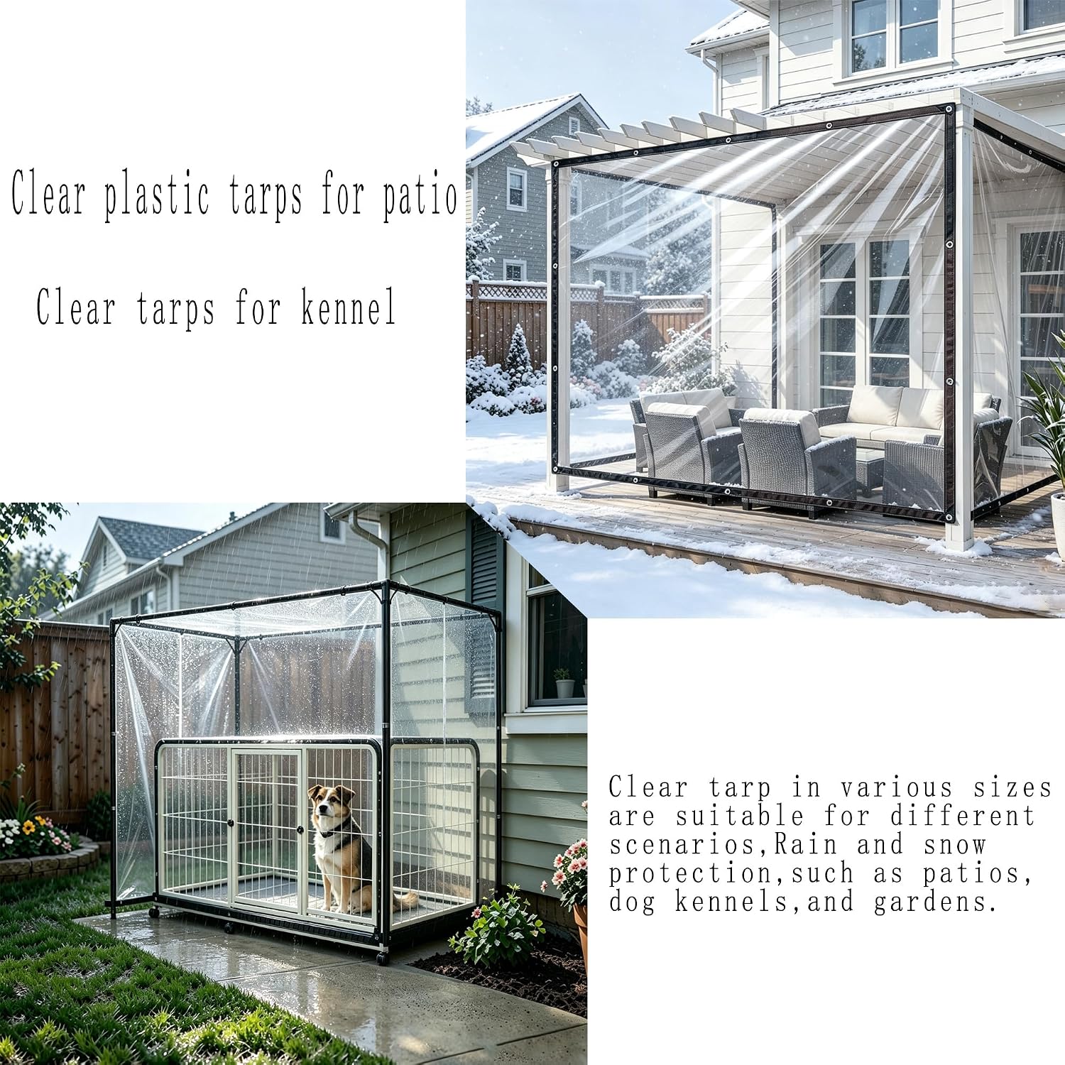 Clear Tarp Heavy Duty Waterproof 4x8FT Clear Plastic Tarp image 4
