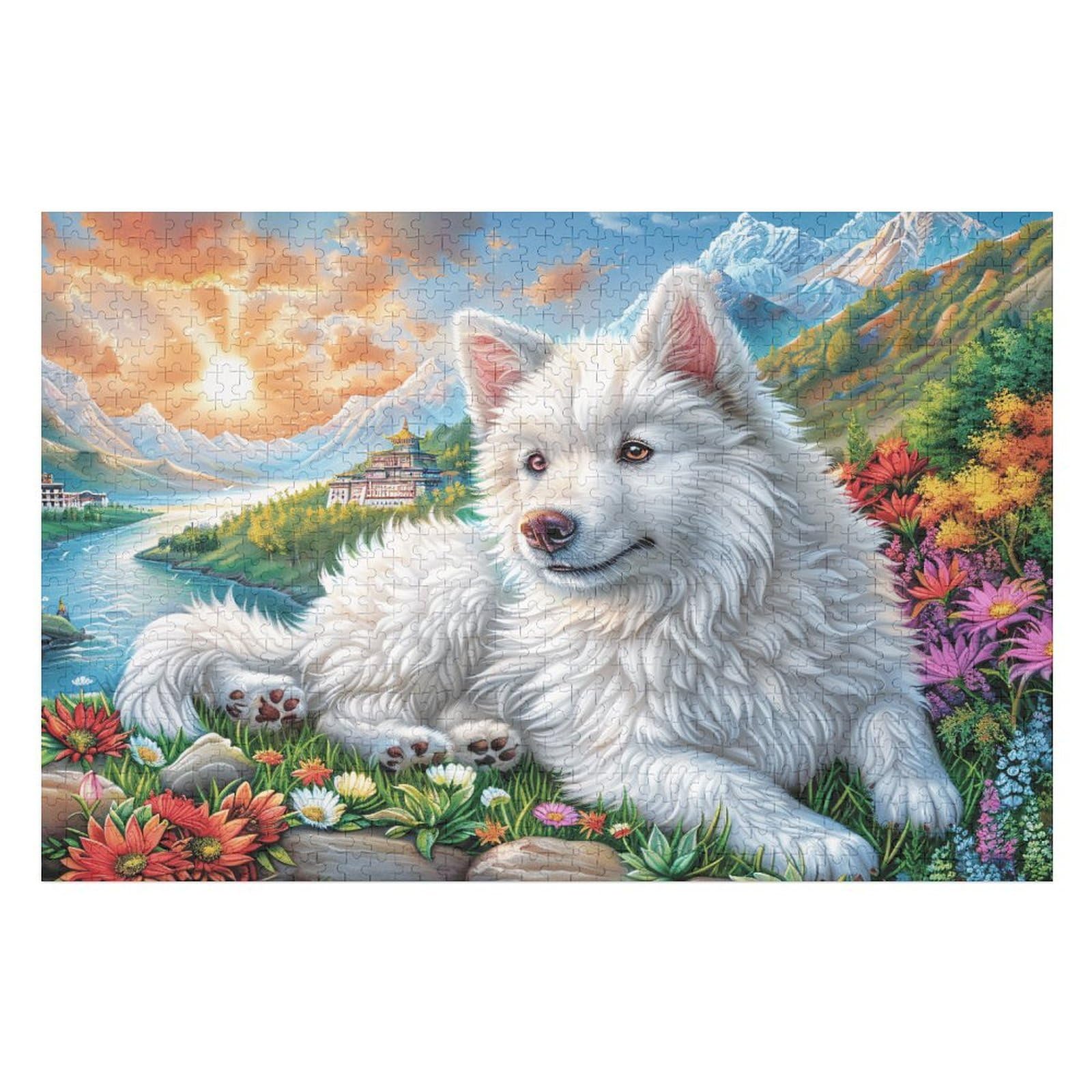 1000 Piece Jigsaw Puzzle for Adults West Highland White Terrier Snowy 75x50cm Collectible Art Puzzle Great for Hobbyists Long Lasting Durable Premium Material Gift