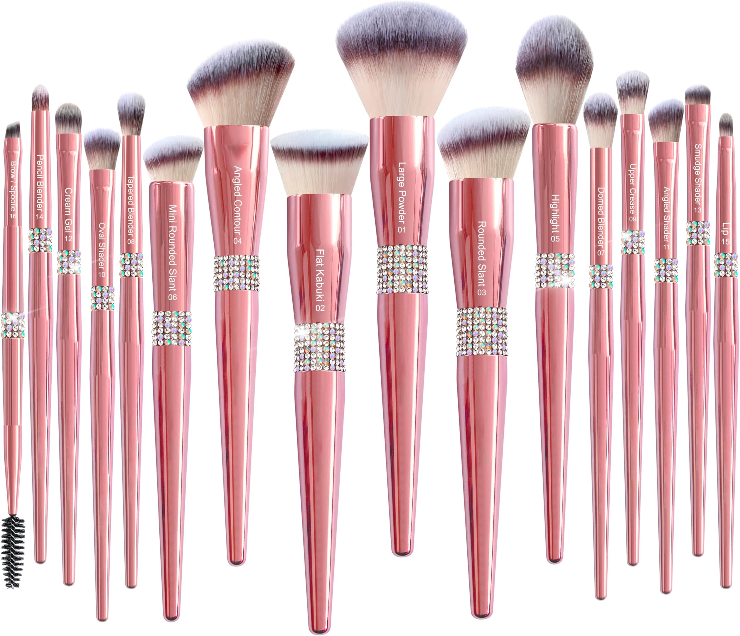 Luxe Premium Makeup Brushes Set for Face and Eye Synthetic Brushes for Foundation