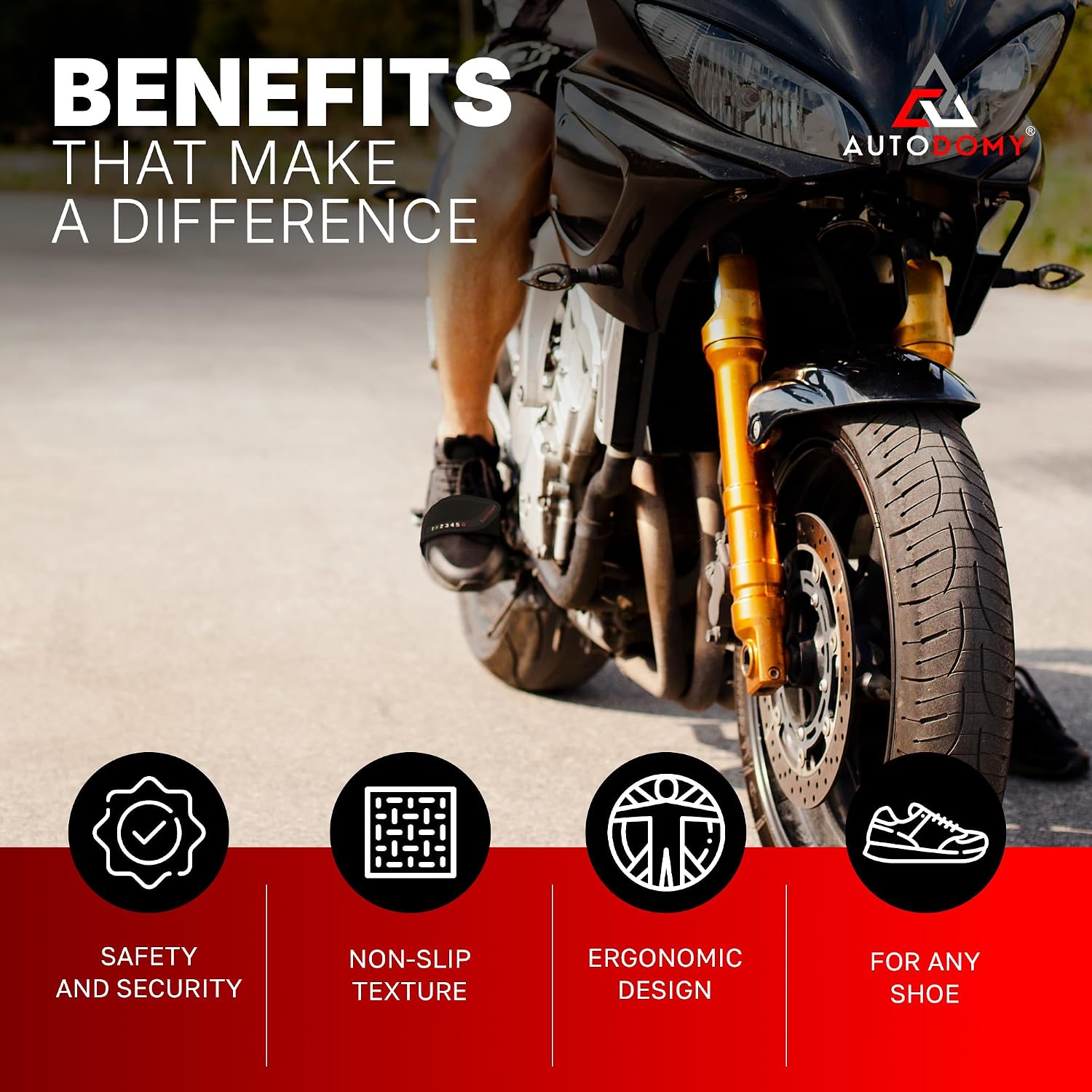 Autodomy Motorcycle Shoe Protector Scooter, ATV, Quad | Motorcycle Shifter Shoe | Shoe Cover for Motorcycle Shifter Non Slip and Wear Resistant | Motorcycle Boot Protector Universal