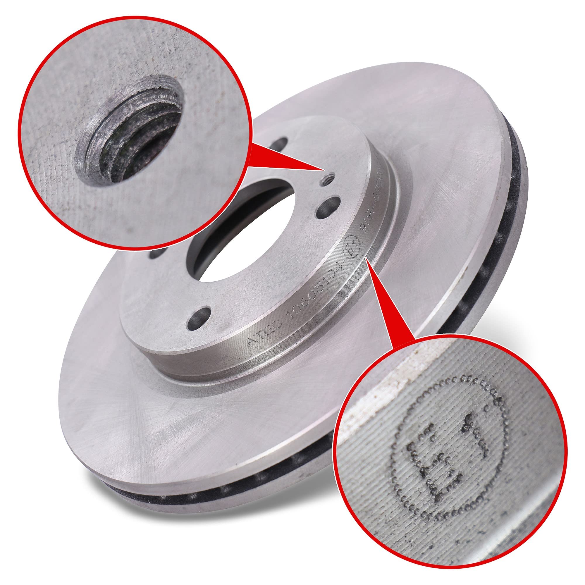 ATEC Germany Bremsenset Vorderachse inkl. Bremsscheiben Ø 258 mm Belüftet +