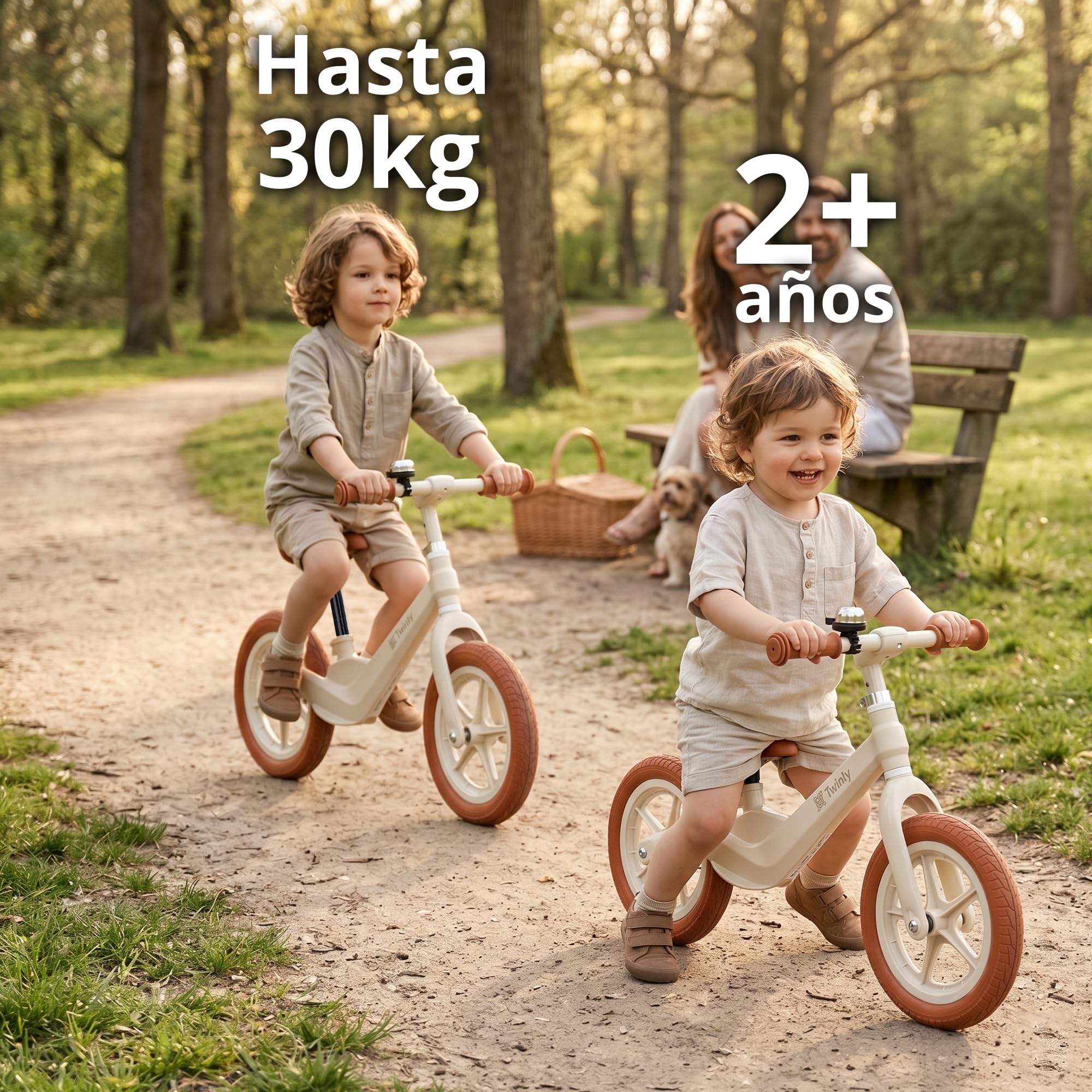 Twinly Bicicleta Sin Pedales Breeze, Desde 2 Años, hasta 30 kg