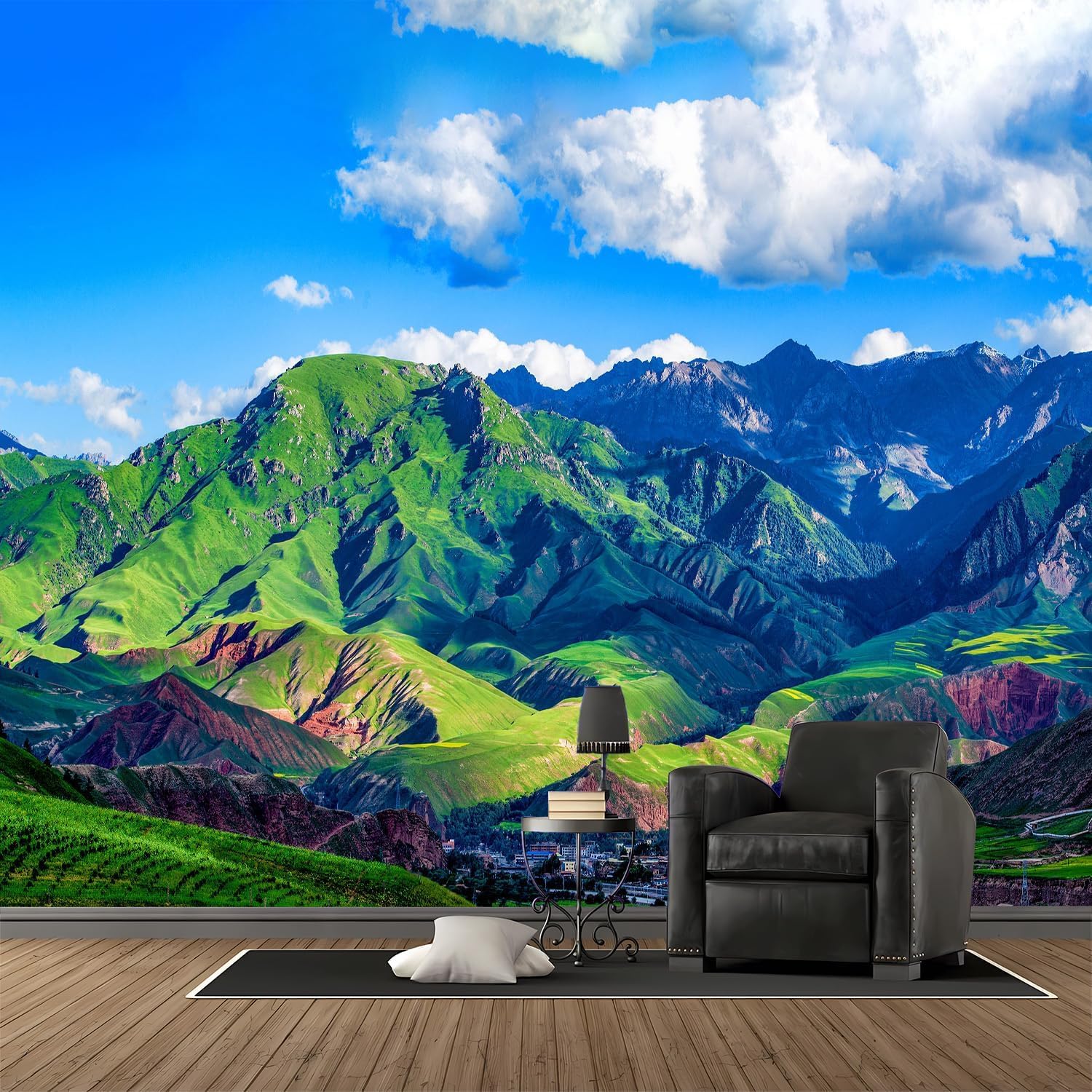 Panoramiczna tapeta Góra Włóknina Naturalny Krajobraz Plakat Trompe l'oeil Mural 3D Sztuka Dekoracja ścienna Salon Sypialnia 200x140cm 2259b
