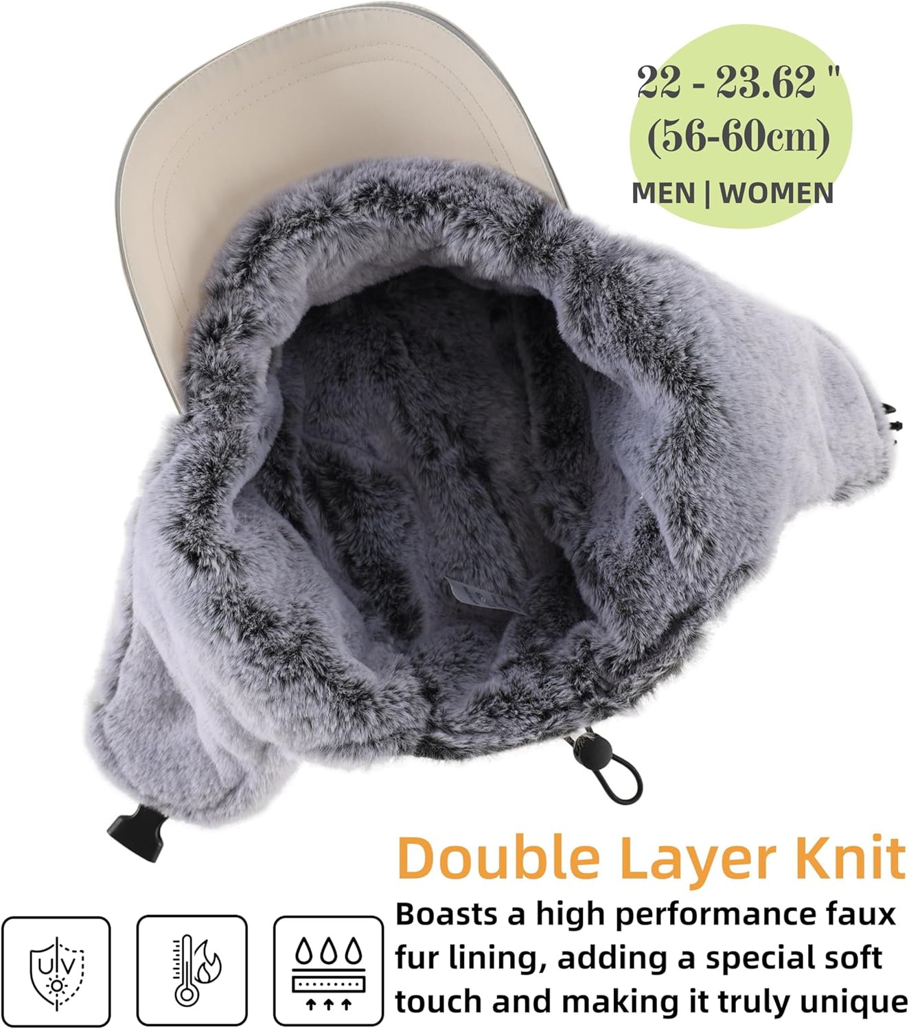 Home Prefer Faux Fur Trooper Trapper Hat for Men Warm Mens Winter Hat with Earflaps Ushanka Hunting Hat Reflective Brim - Image 2