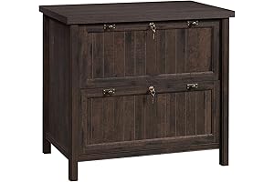 Sauder Costa Lateral Filing Cabinet in Coffee Oak Finish
