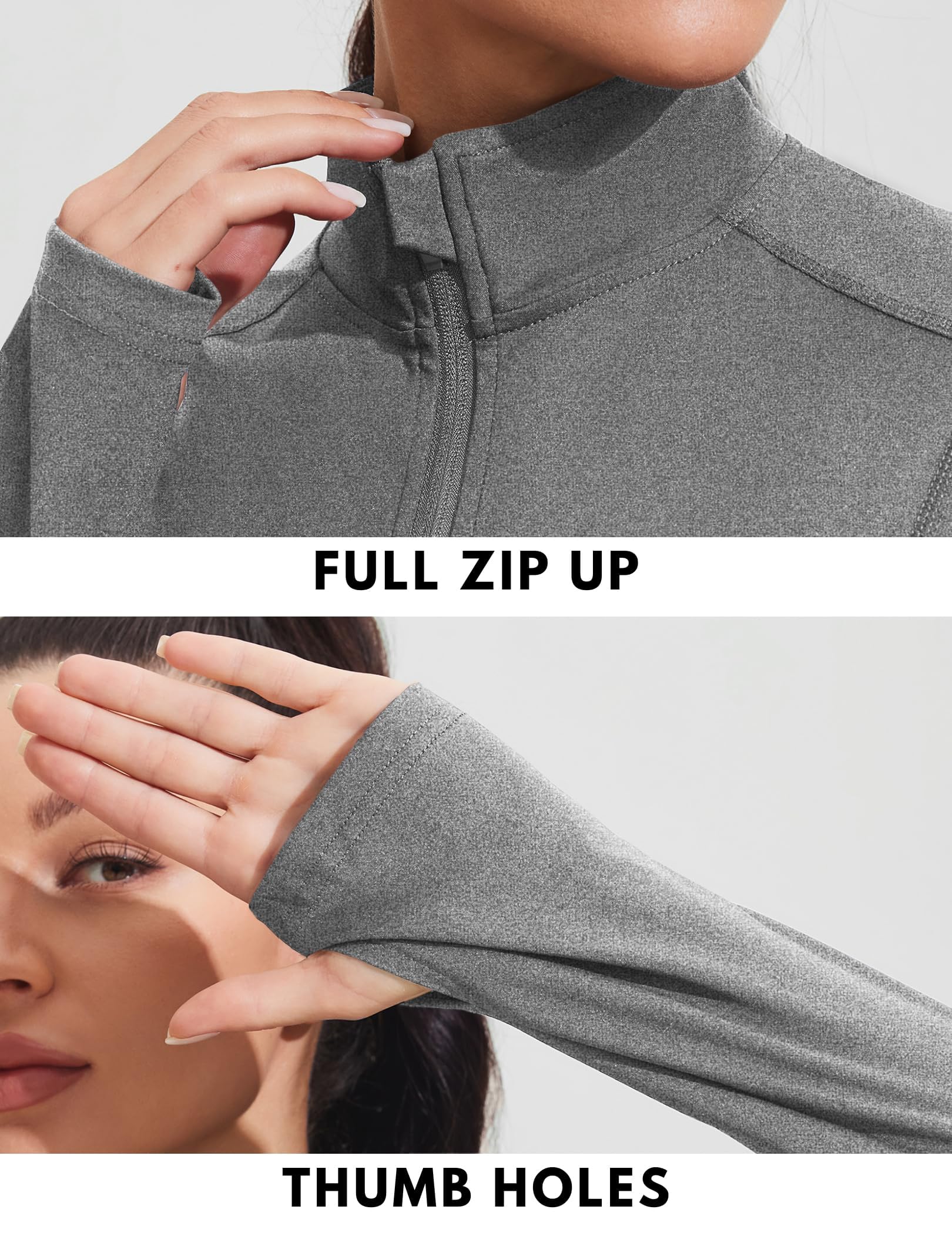 PINSPARK Chaqueta De Running Para Mujer Chaqueta Deportiva De Manga Larga Chaqueta De Entrenamiento Transpirable Chaqueta Ligera Con Cremallera