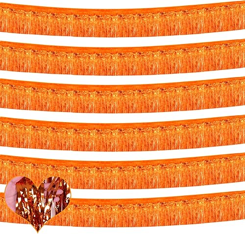 Miniatura 9 de Paquete de 6 guirnaldas de flecos de aluminio de 10 pies con borlas metálicas para colgar en la pared, telón de fondo para flotadores de desfile,