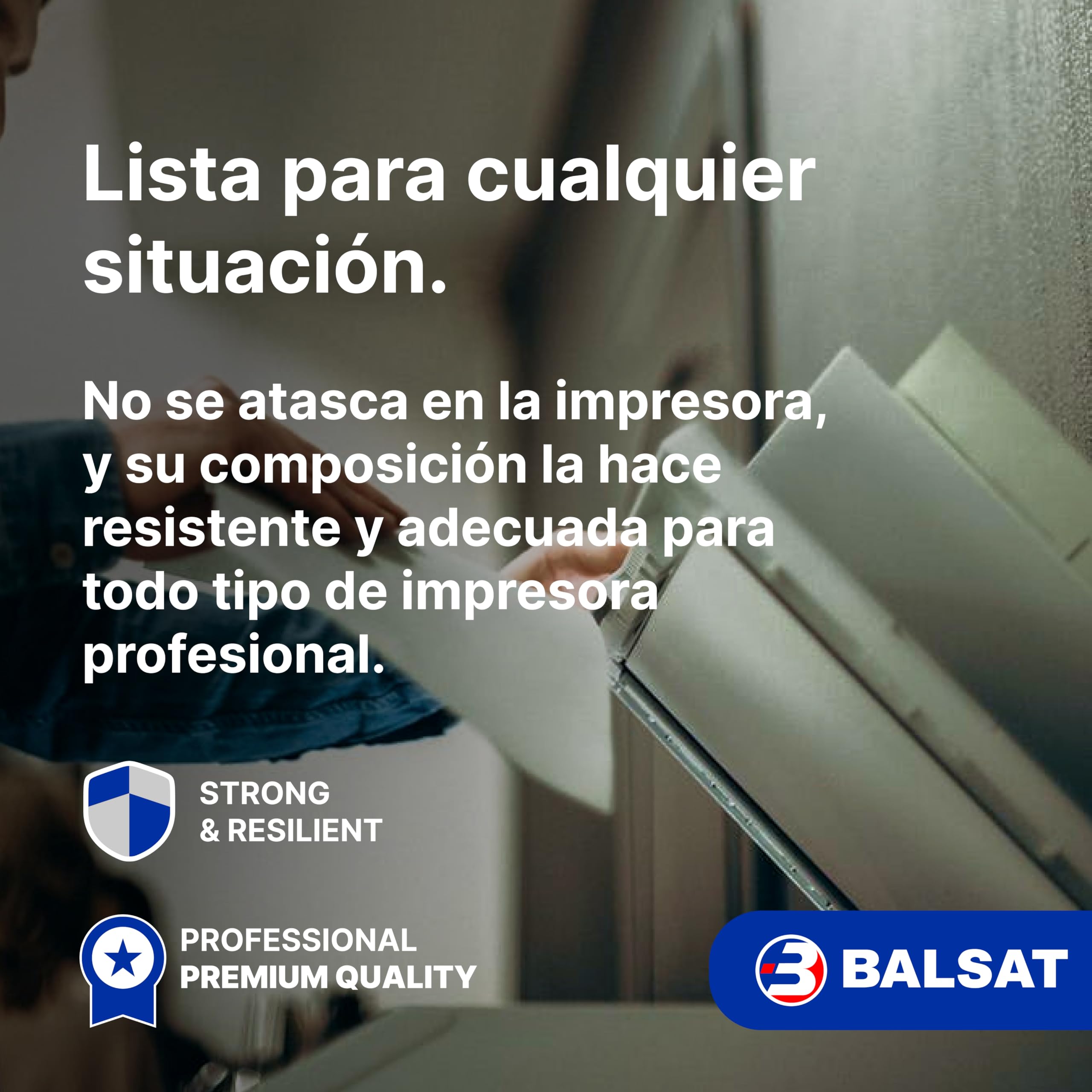 BALSAT Folios DIN A4 80 gramos, 500 hojas, Paquete de 500 Unidades - Papel de Oficina (2500)