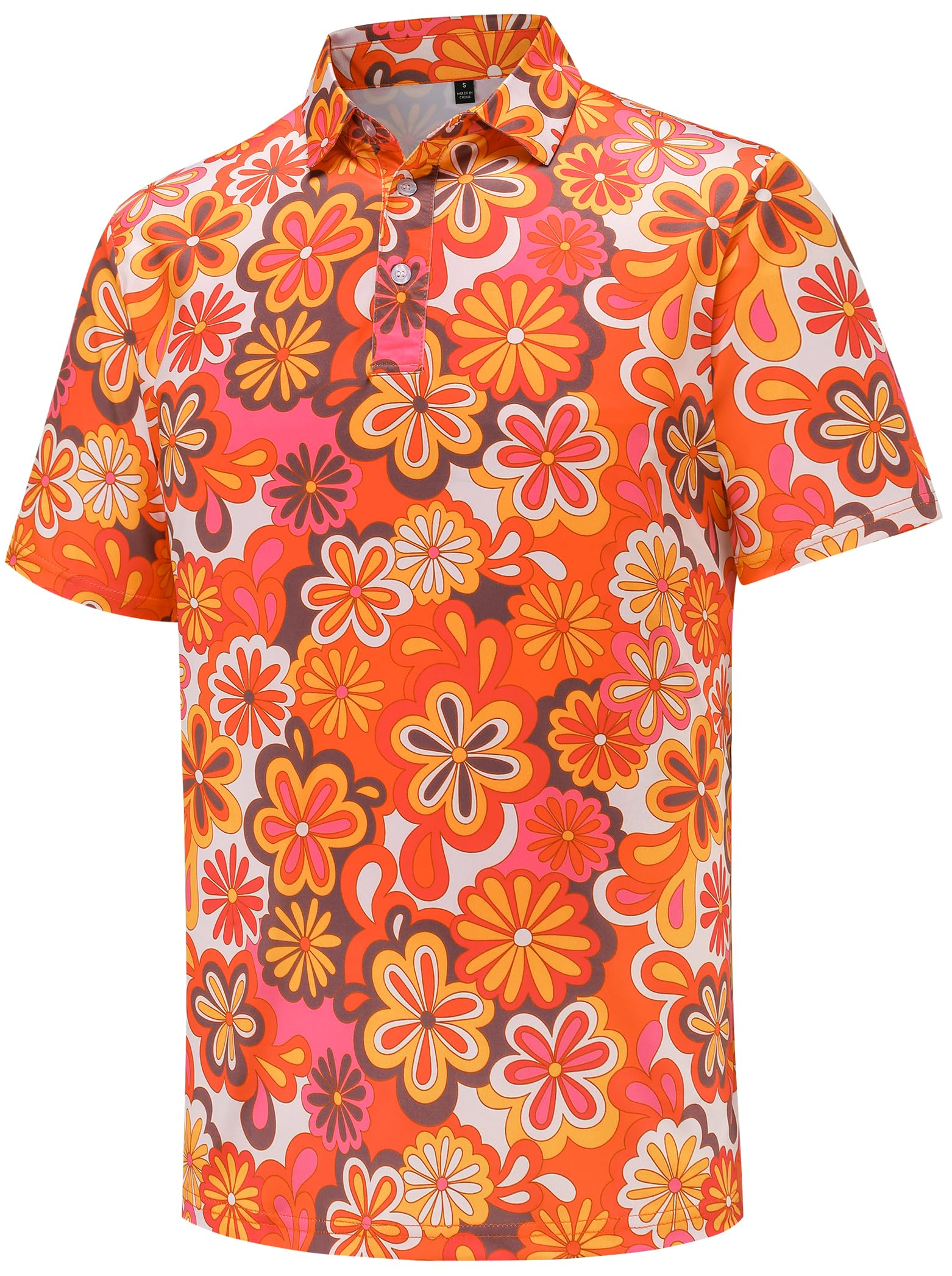 Men's Golf Polo Shirts Short Sleeve Performance Moisture Wicking Dry Fit Funny Golf Polo Shirts for Men