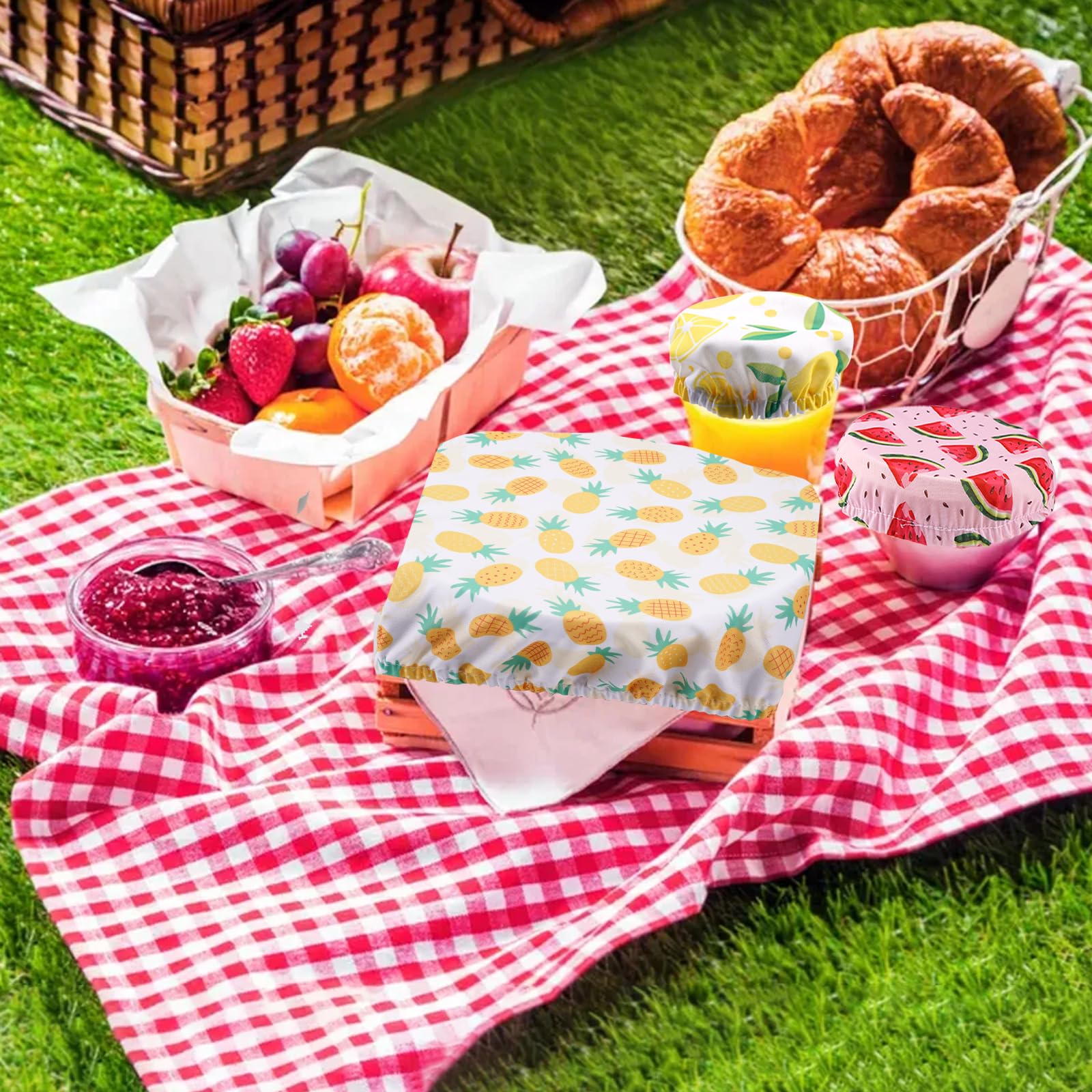 HJZHII 6-tlg. Schüsselabdeckungen - Elastische Gärhauben Aus EVA Für Küche & Backen