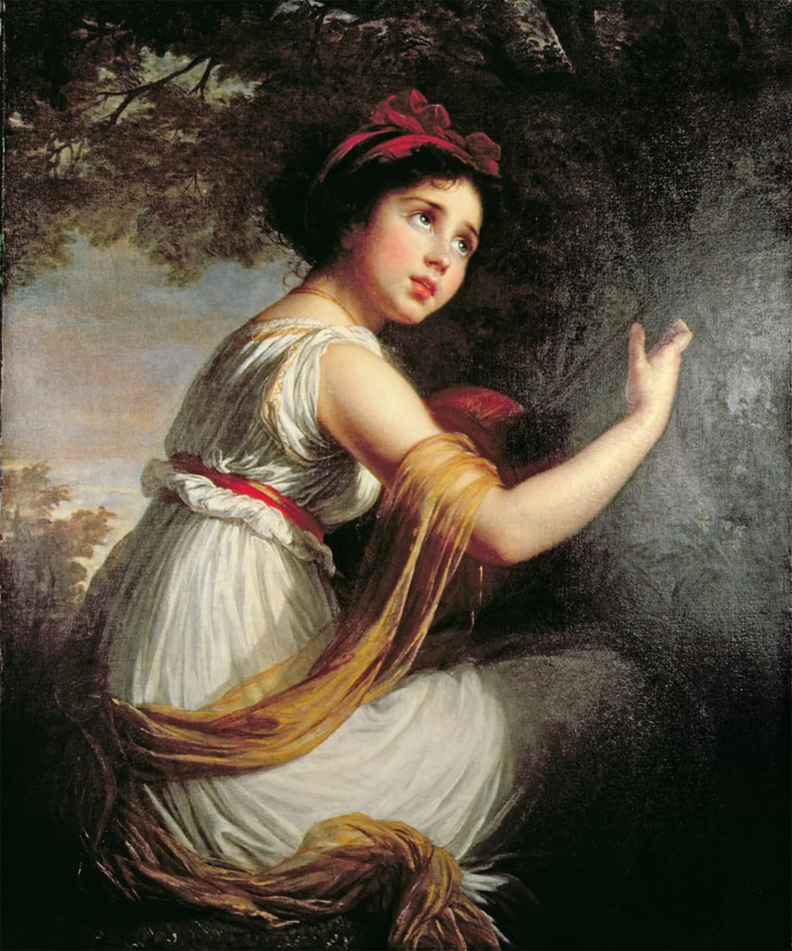 ARTXLXXBN Famous Painting Art Wall Decor Abstract Art Picture Portrait of Julie Le Brun by Elisabeth Louise Vigee Lebrun Animal Pictures for Home Decor 60x90cm