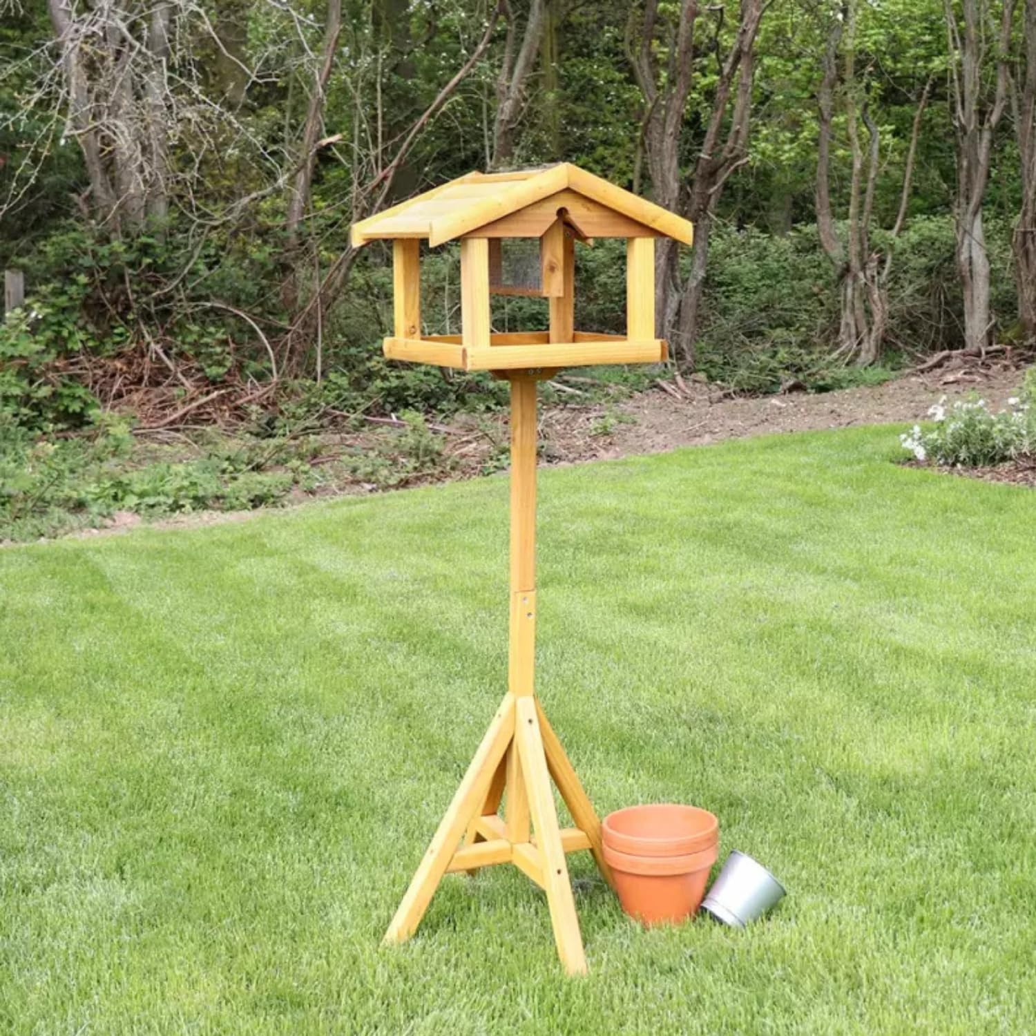 Garden Mile Premium Bird Tables For The Garden 118cm Tall Heavy Duty Feeding Station For Wild Birds Included Peanut Bird Feeders Hanging Station Perfect for Outdoors