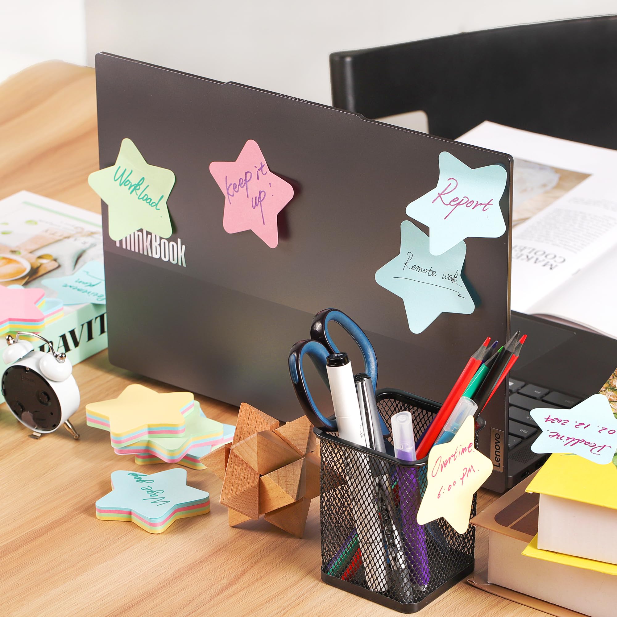 Amazon.co.jp: 付箋 2.75インチ x 2.75インチ 600枚 星型 - セルフ