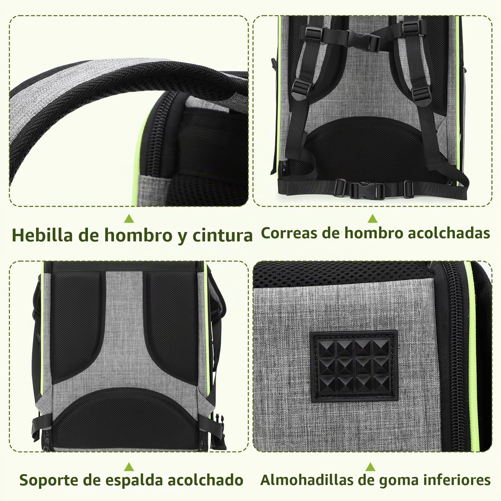 Pecute Transportin pájaros Plegable Bolsa transportadora para pájaros Mochilas para Loro para Viajar en Tren/automóvil/Restaurante/avión, Gris