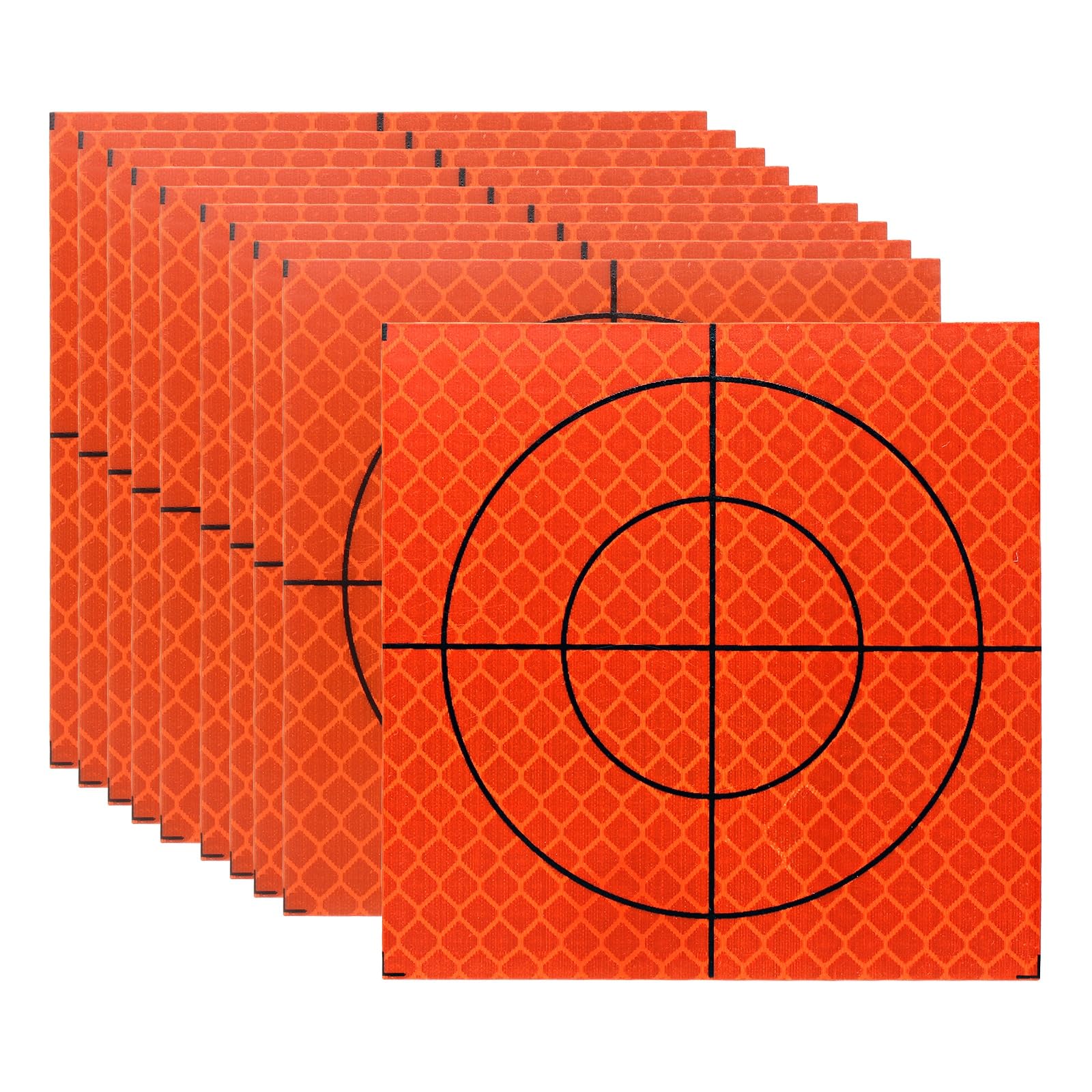 PATIKIL Survey Reflector Target (80x80mm, Red)(10 Pcs) Self-Adhesive Reflective Sheet Surveying Target Mark Tape, Suit for Total Stations/Ship Inspection/Tunnel Measure