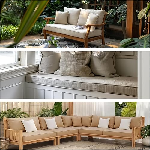 Miniatura 8 de ROFIELTY Fundas de cojín para banco, para fundas de cojín de banco de interiorexterior, las fundas de cojín de ventana se pueden reemplazar (tamaño