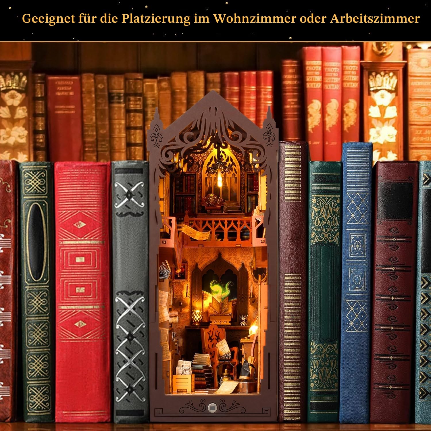 DIY Magical World Book Nook Kit & Dollhouse Craft Kits für Erwachsene DIY Miniature House mit Licht, 3D Puzzle Buchstützen aus Holz, Kreative Geschenkdekoration für Erwachsene ab 14+
