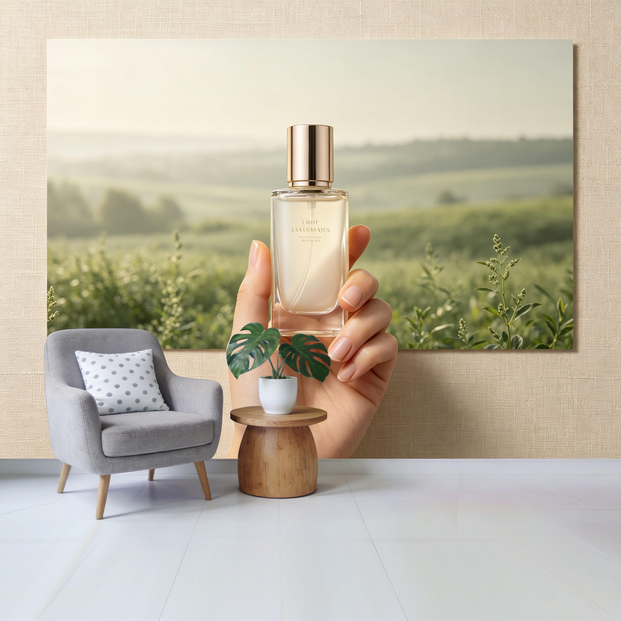 Qzlithotic Yq2605250664 Custom Size Wall Mural Misty Morning Countryside Landscape Green Meadow Botanical Field Scenic View Selfadhesive Wall Fabric Removable Wallpaper For Home Office Decor