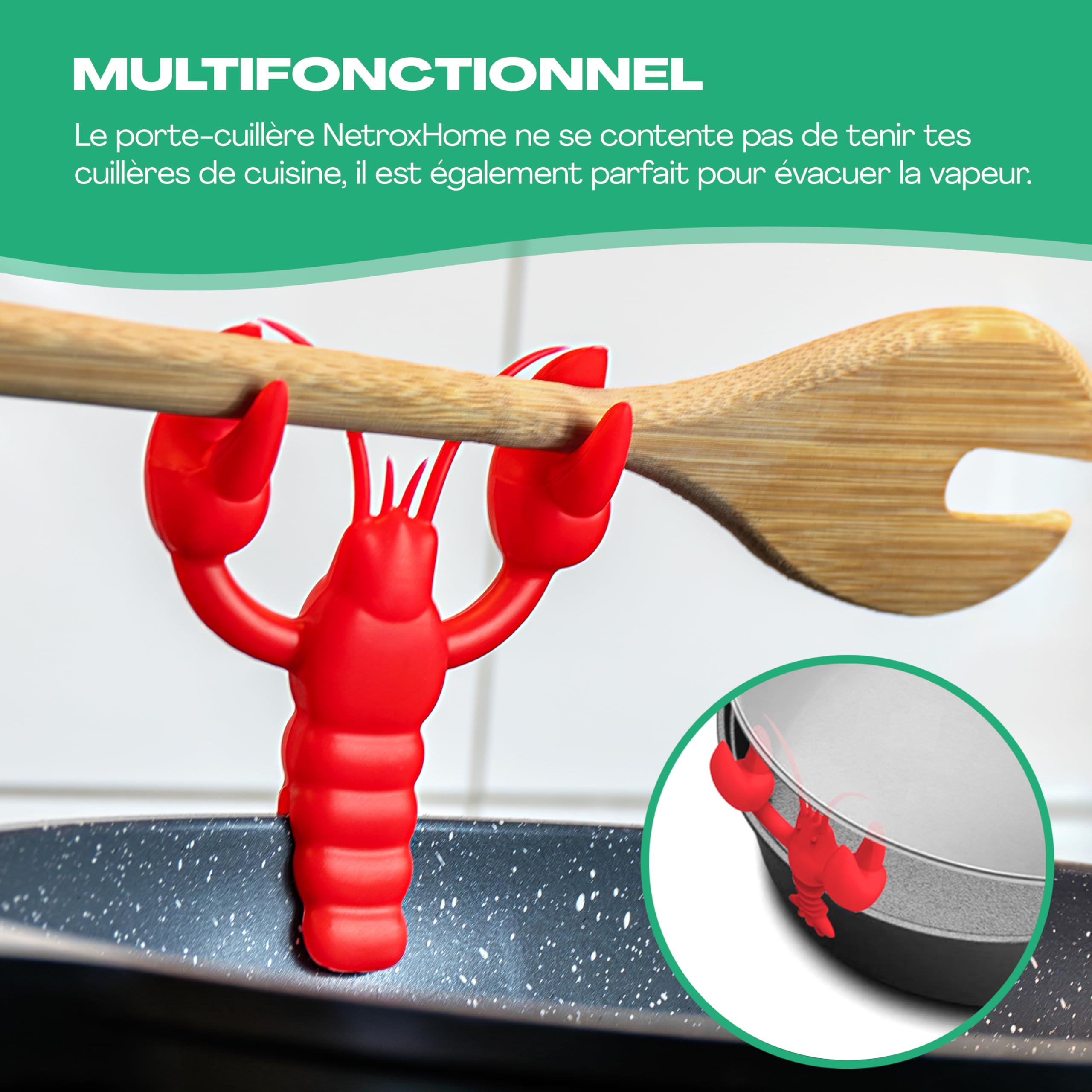 Repose Cuillère Silicone Résistant à la Chaleur sans BPA Fixation Pot